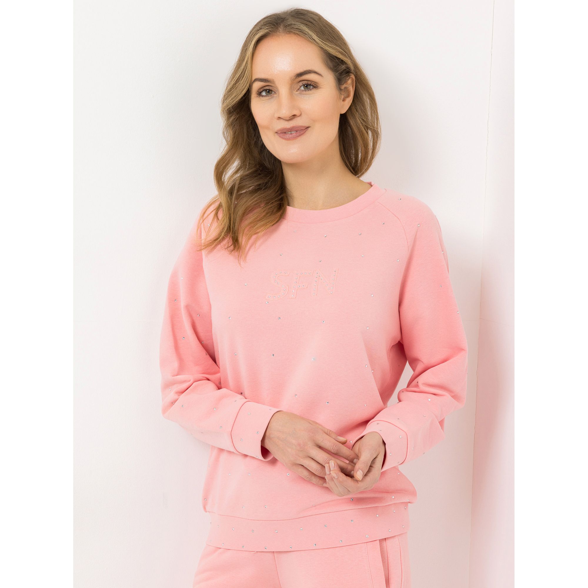 STRANDFEIN Sweatshirt Rundhalsausschnitt Logo-Applikation Raglan Ärmel