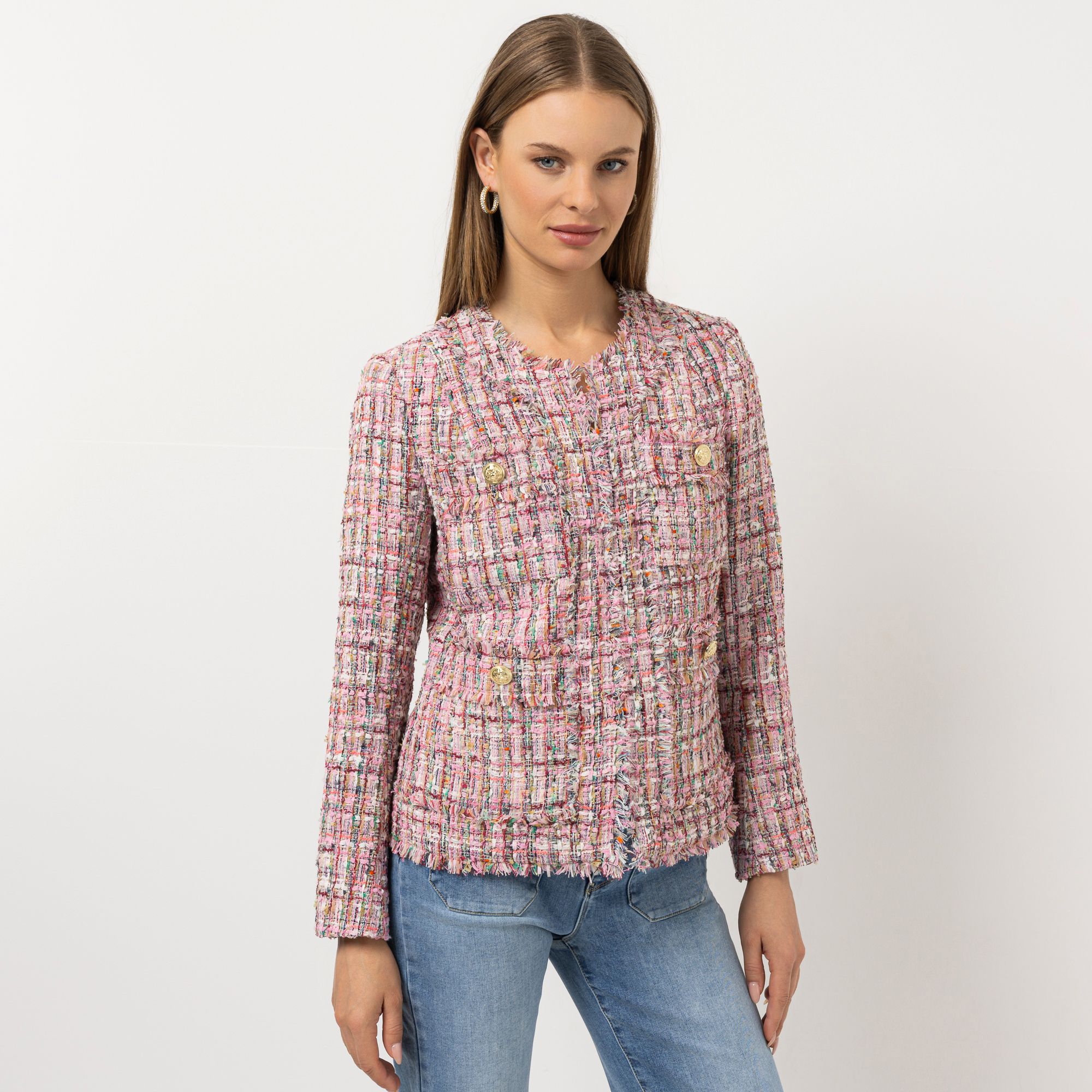 STEFFEN SCHRAUT Blazer Vienna Bouclé-Optik Schmuckknöpfe figurumspielend