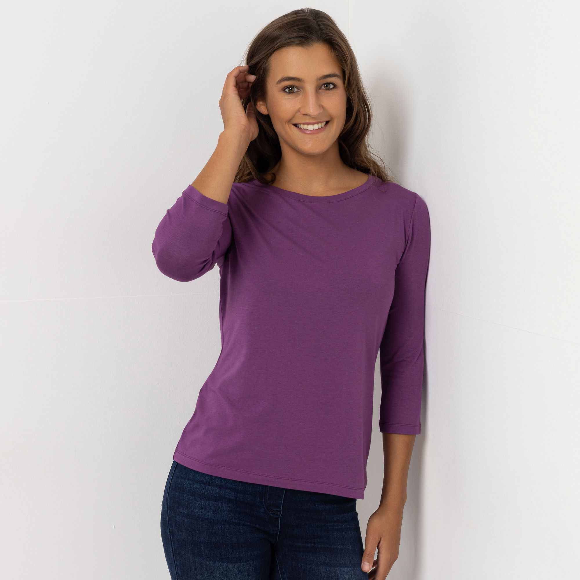 ANNI FOR FRIENDS Shirt Asta 3/4-Arm Rundhalsausschnitt figurumspielend