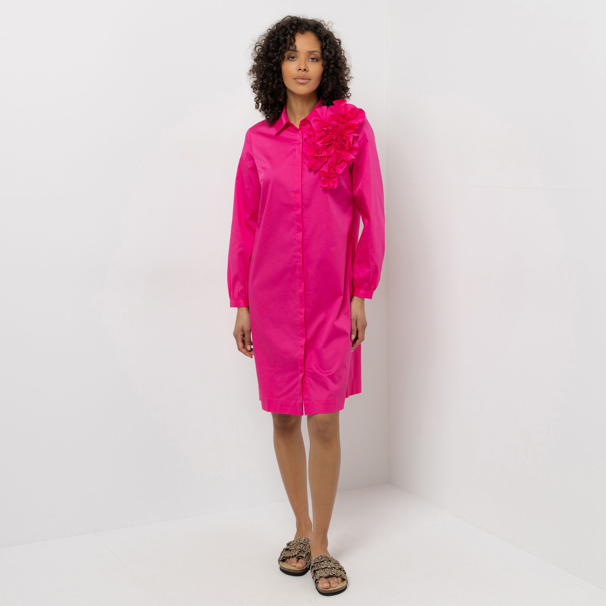 STEFFEN SCHRAUT Kleid Blumendekor Seitennahttaschen leger weit