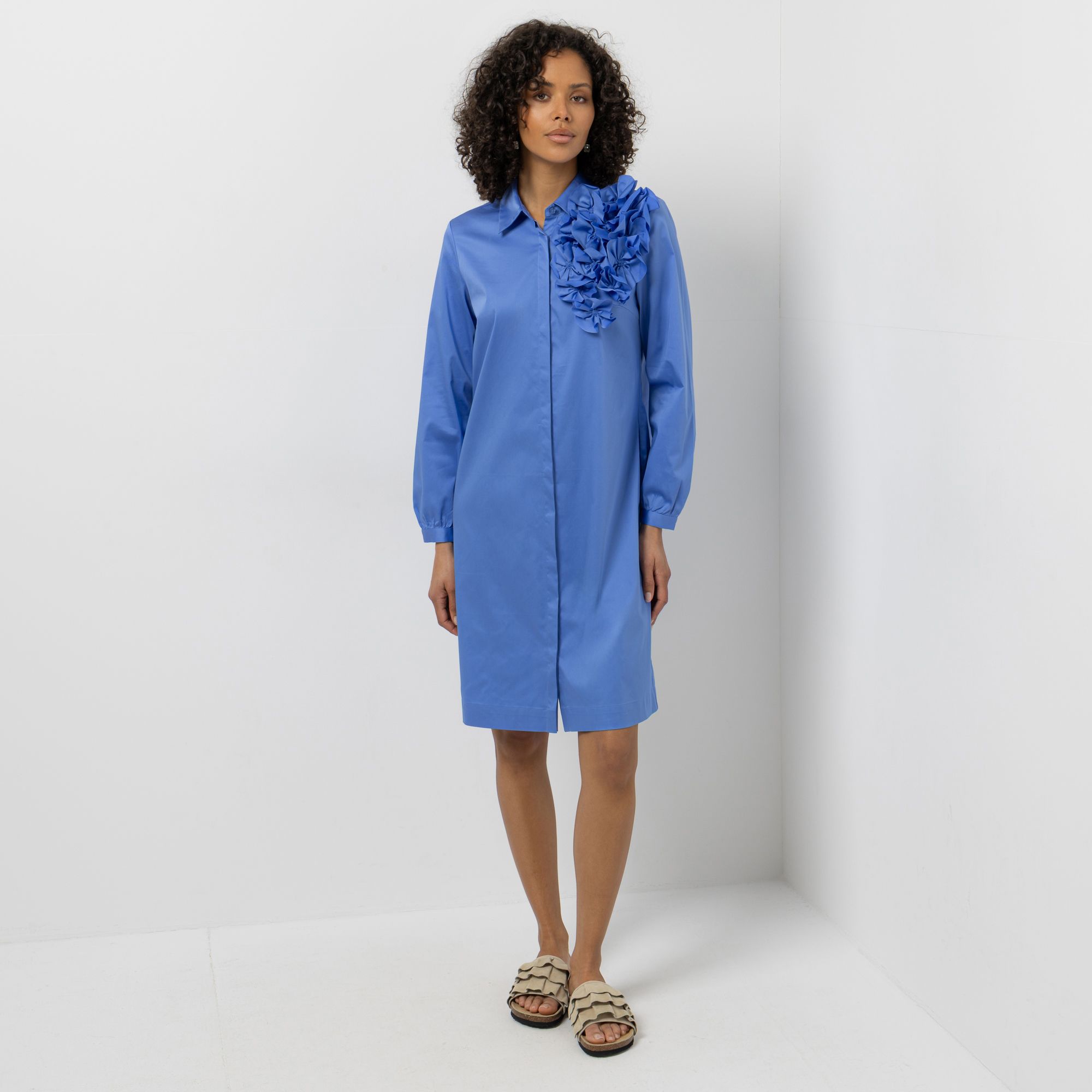 STEFFEN SCHRAUT Kleid Blumendekor Seitennahttaschen leger weit