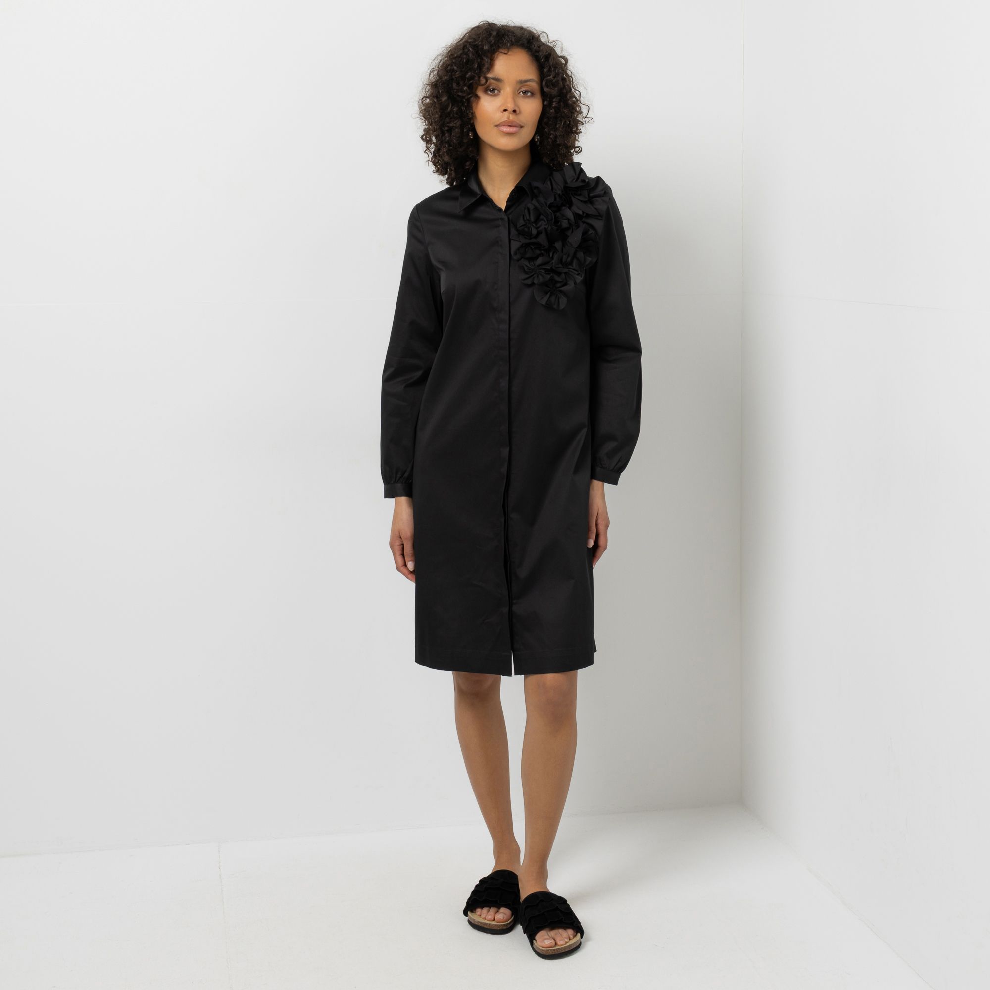 STEFFEN SCHRAUT Kleid Blumendekor Seitennahttaschen leger weit