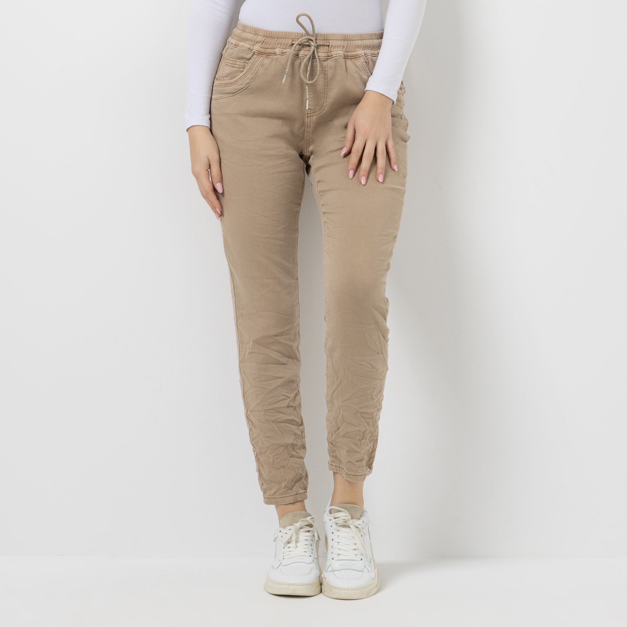 DINE 'N' DANCE Jeanshose Boogie-Woogie Rundumdehnbund konisches Bein