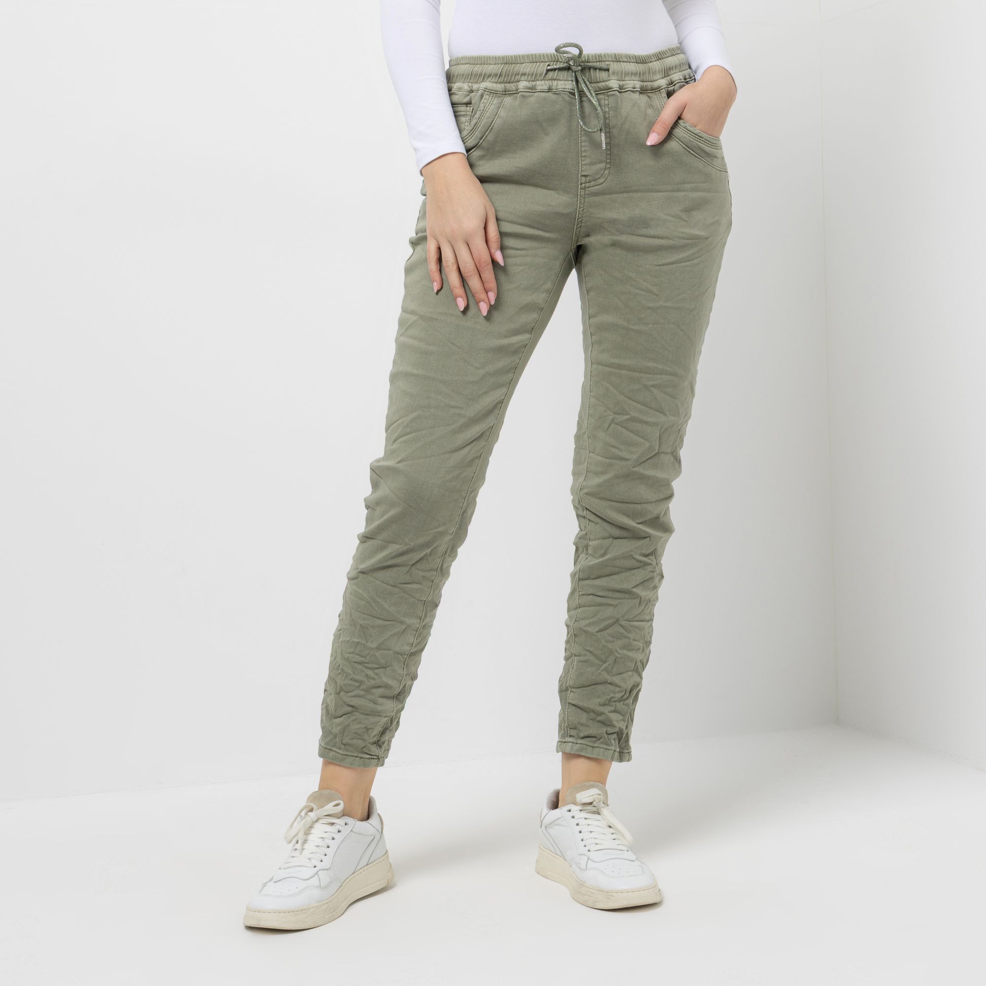 DINE 'N' DANCE Jeanshose Boogie-Woogie Rundumdehnbund konisches Bein