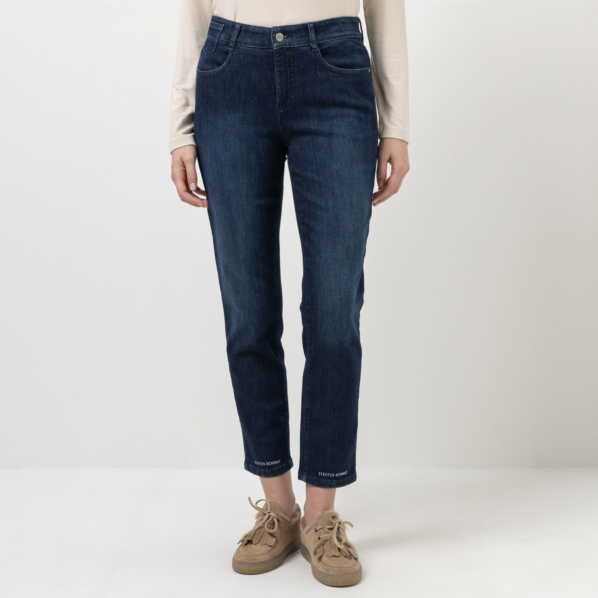 STEFFEN SCHRAUT Jeans, knöchellang 5-Pocket-Style Logo-Druck schmale Form