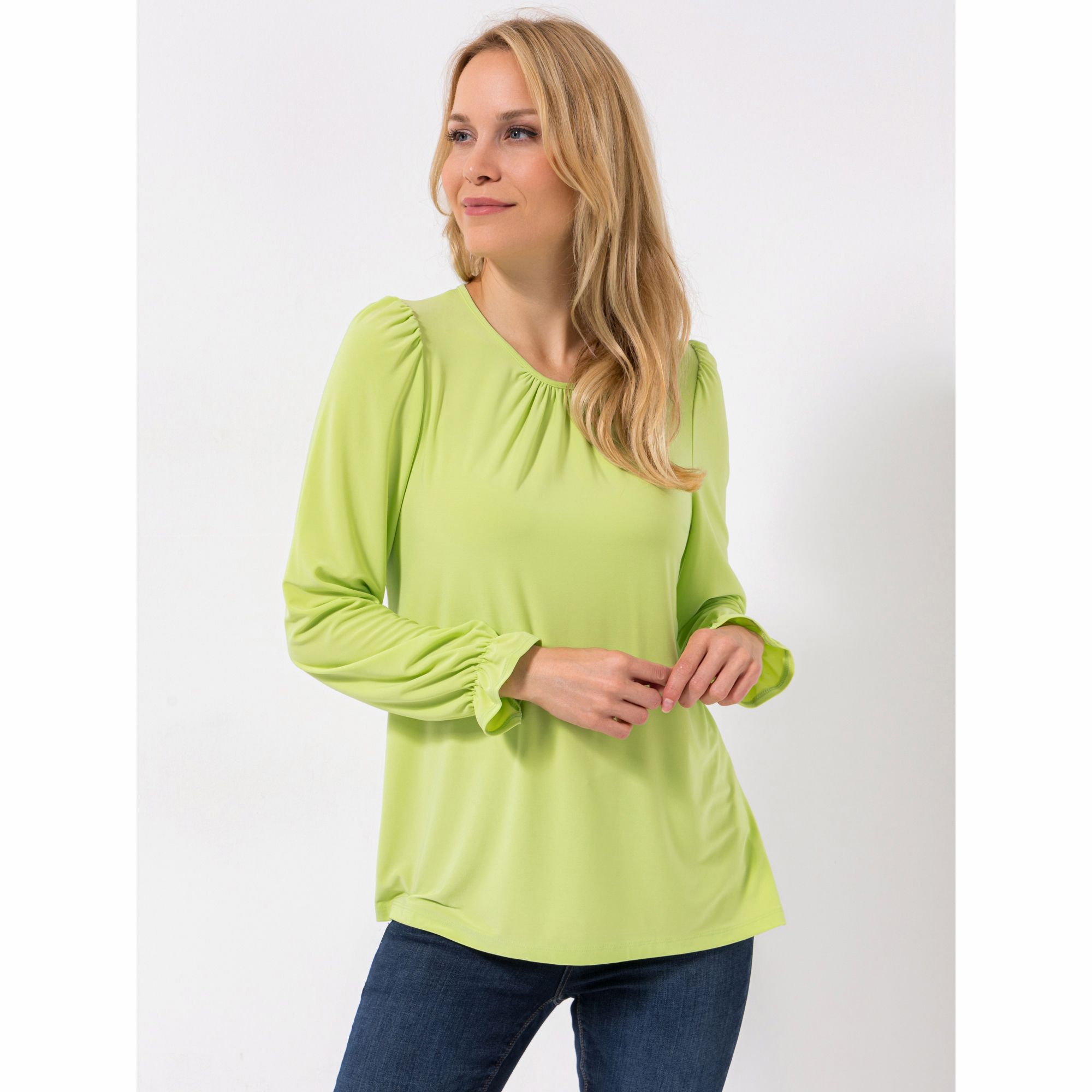 KIM & CO. Shirt, Langarm Deluxe Brazil Knit Ärmel mit Rüsche figurumspielend