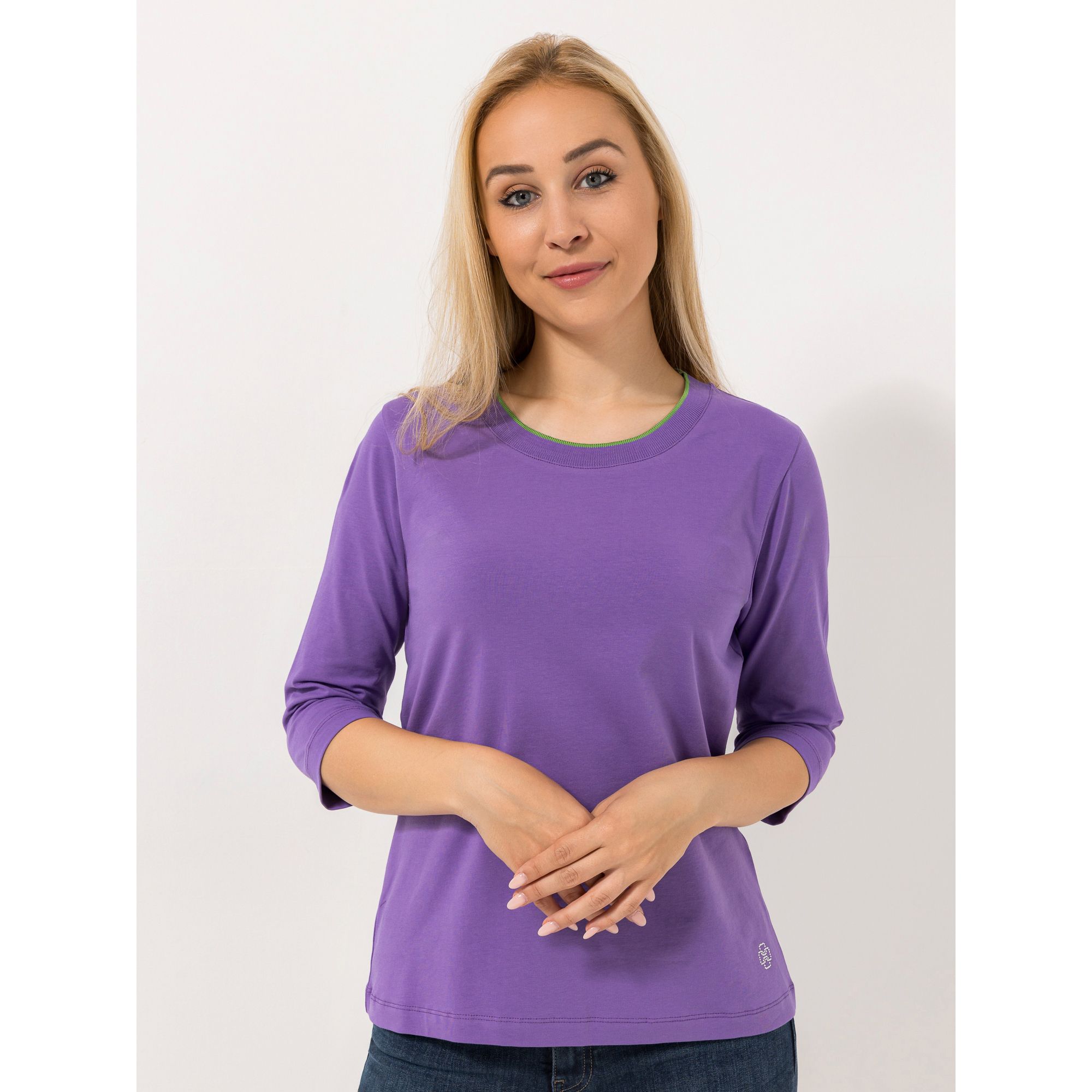 DAWID by Dawid Tomaszewski Shirt, 3/4-Arm Rundhalsausschnitt figurumspielend