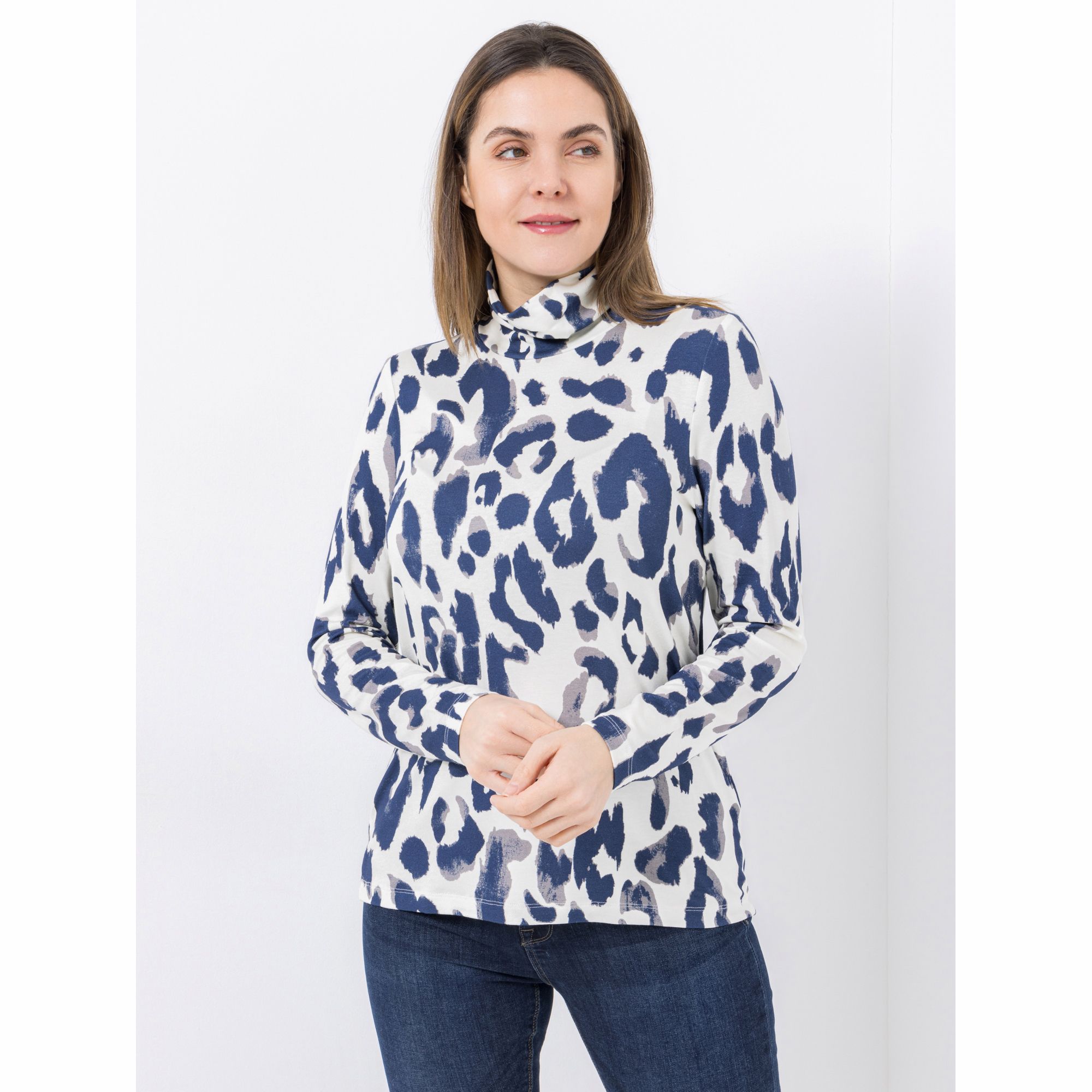 DINE 'N' DANCE Shirt, 1/1-Arm Rollkragen allover Druck figurumspielend