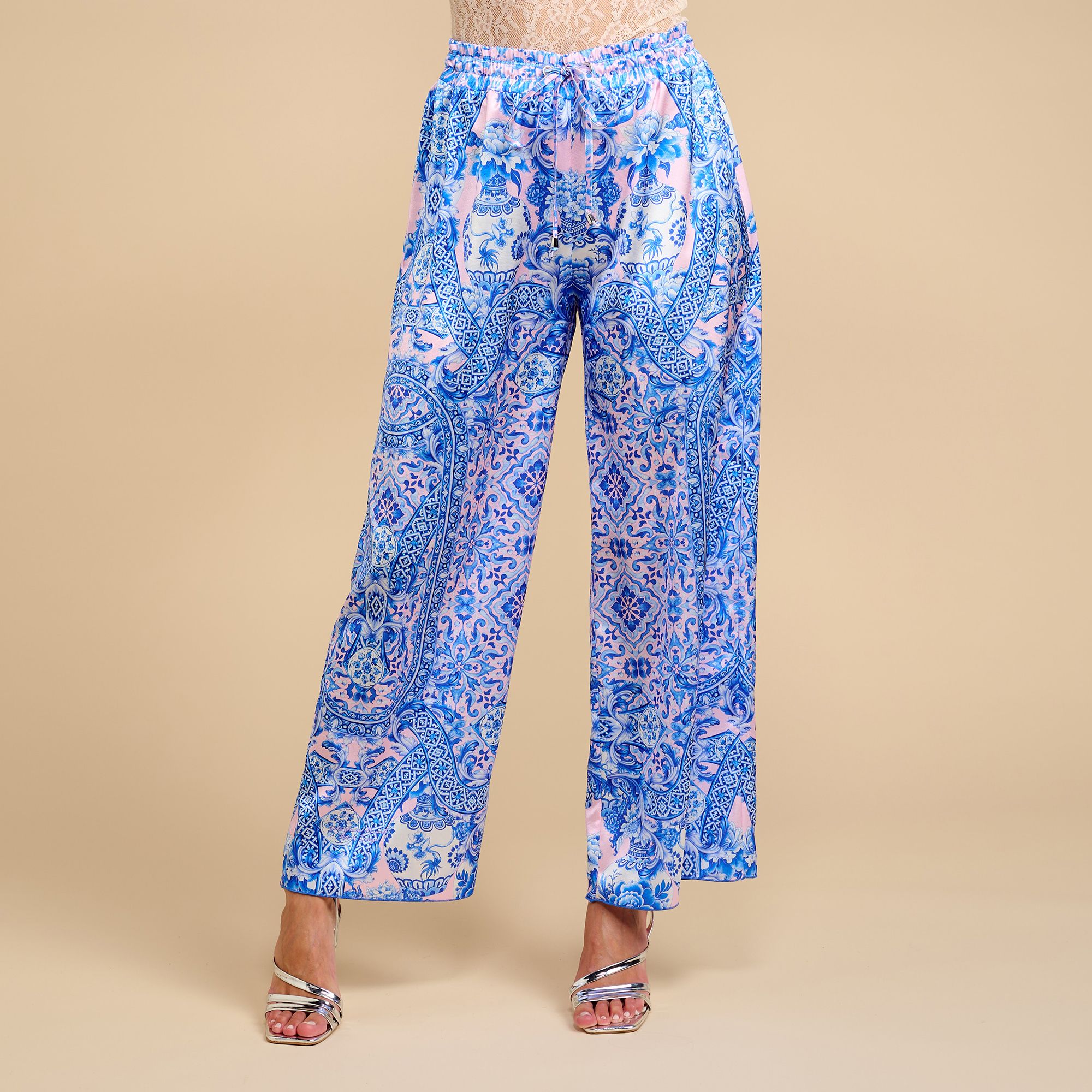 SCHIFFHAUER MUNICH® Hose, lang Rundumdehnbund Tunnelzug ausgestellte Form