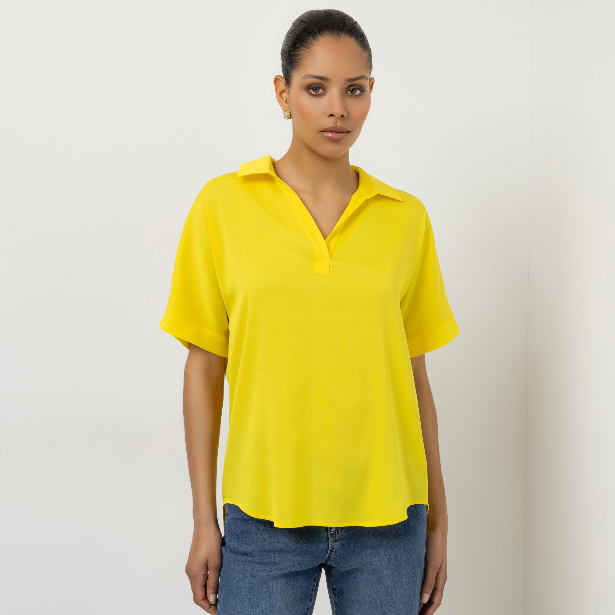 STEFFEN SCHRAUT Bluse 1/2-Arm Fledermausärmel Kragen mit Blende Oversize - leger weit