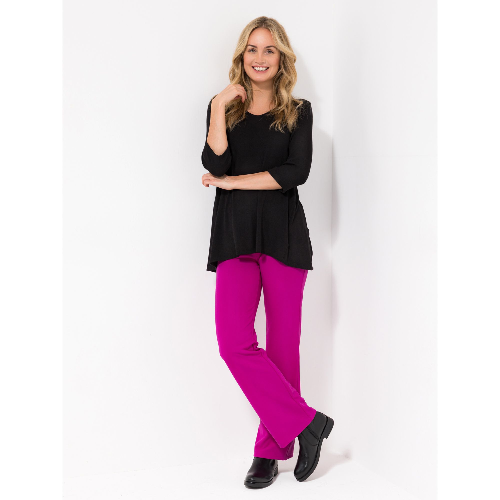 KIM & CO. Longshirt, 3/4-Arm Jersey Feinstrick-Optik figurumspielend