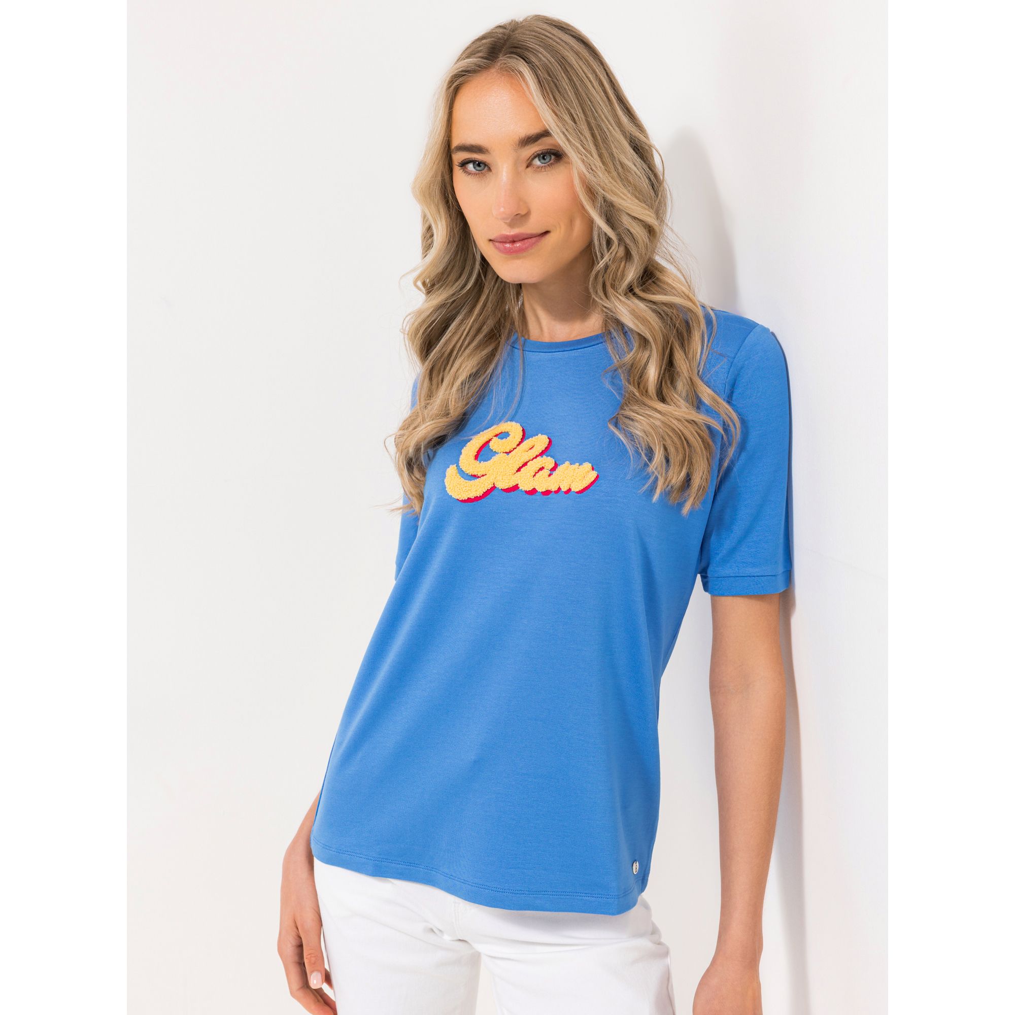 STRANDFEIN T-Shirt, 1/2-Arm Rundhalsausschnitt mit ECOVERO Viskose figurumspielend