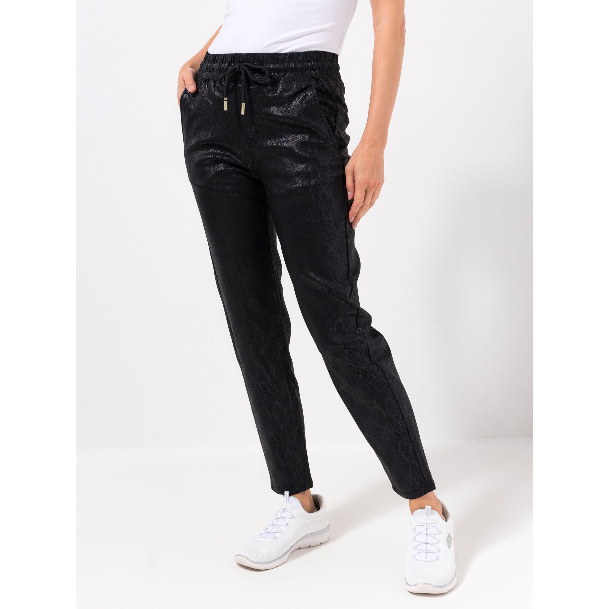 DINE 'N' DANCE Hose, knöchellang Rundumdehnbund mit Kordelzug konisch