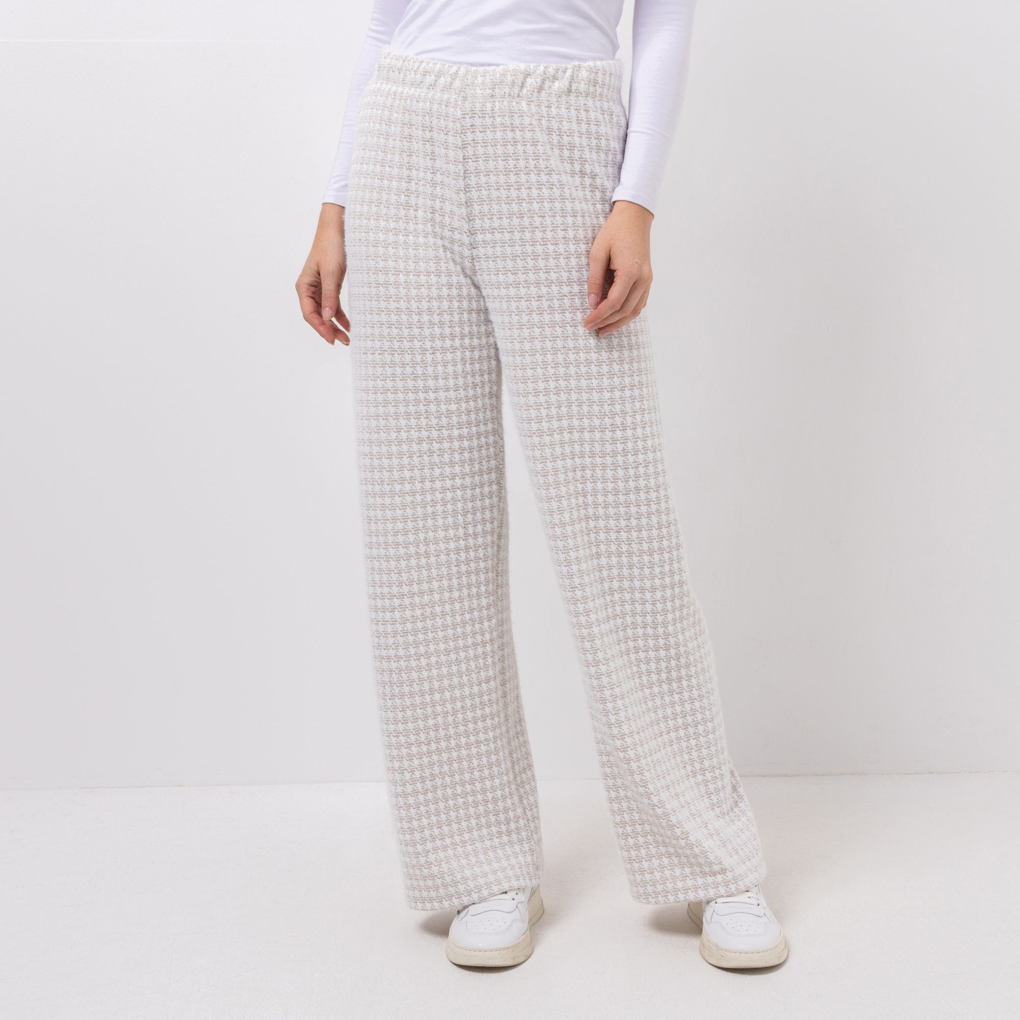 KIM & CO. Hose, lange Form Jacquard Jersey Rundumdehnbund weites Bein