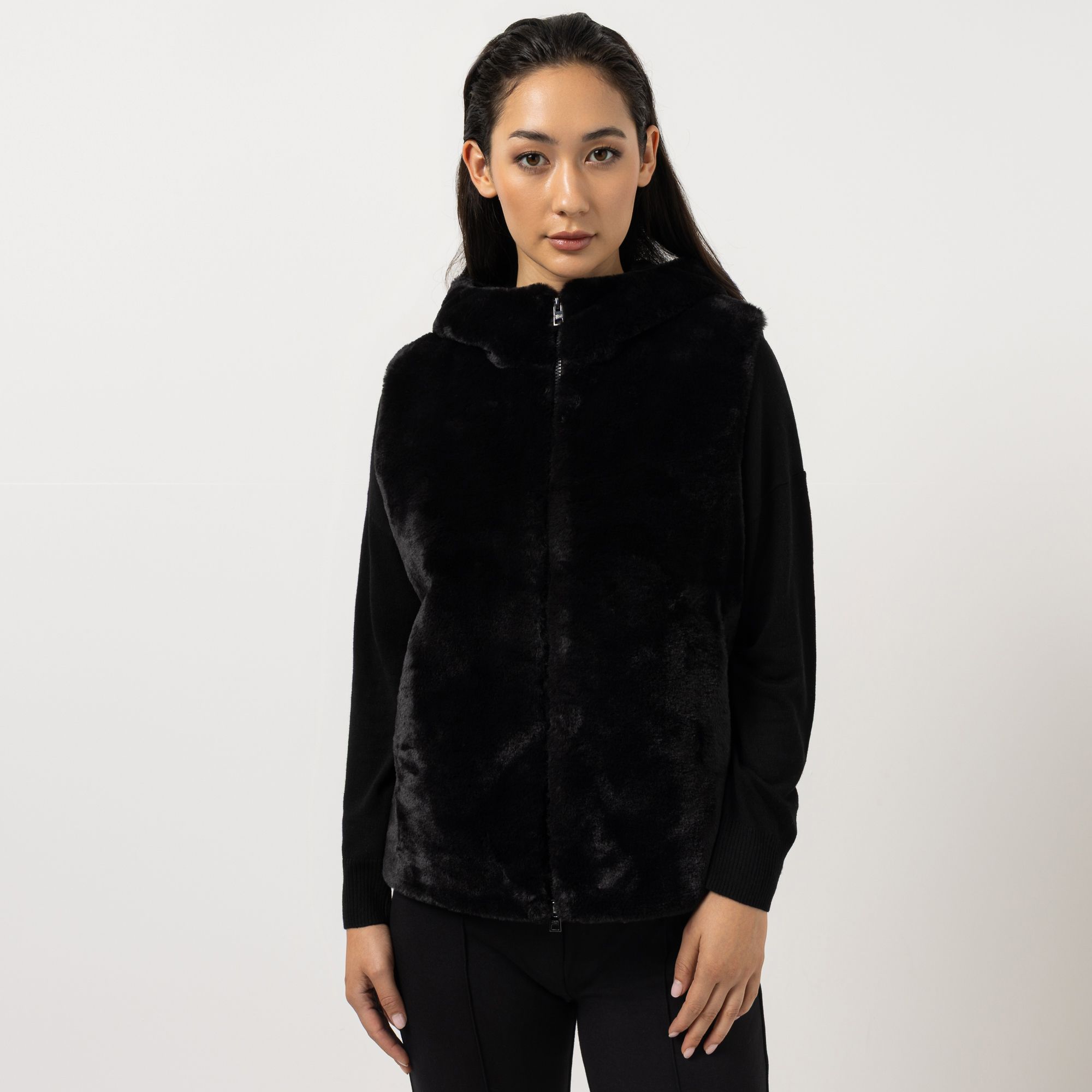 STEFFEN SCHRAUT Webpelz-Weste gestepptes Rückenteil vordere Nahttaschen figurumspielend