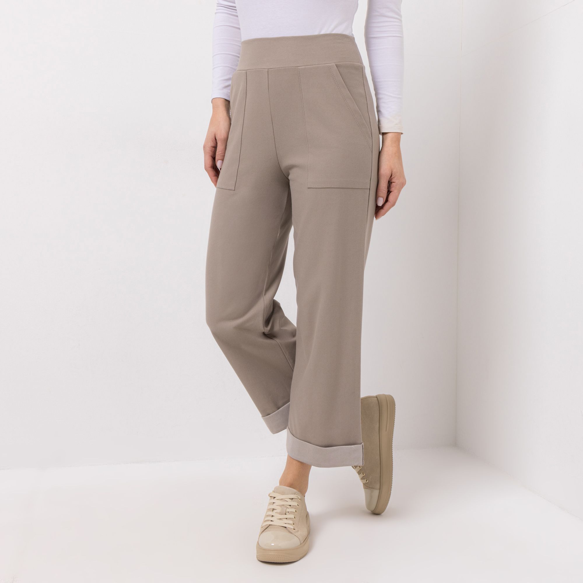 KIM & CO. Hose, 7/8-Länge Denim Jersey aufgesetzte Taschen gerader Beinverlauf