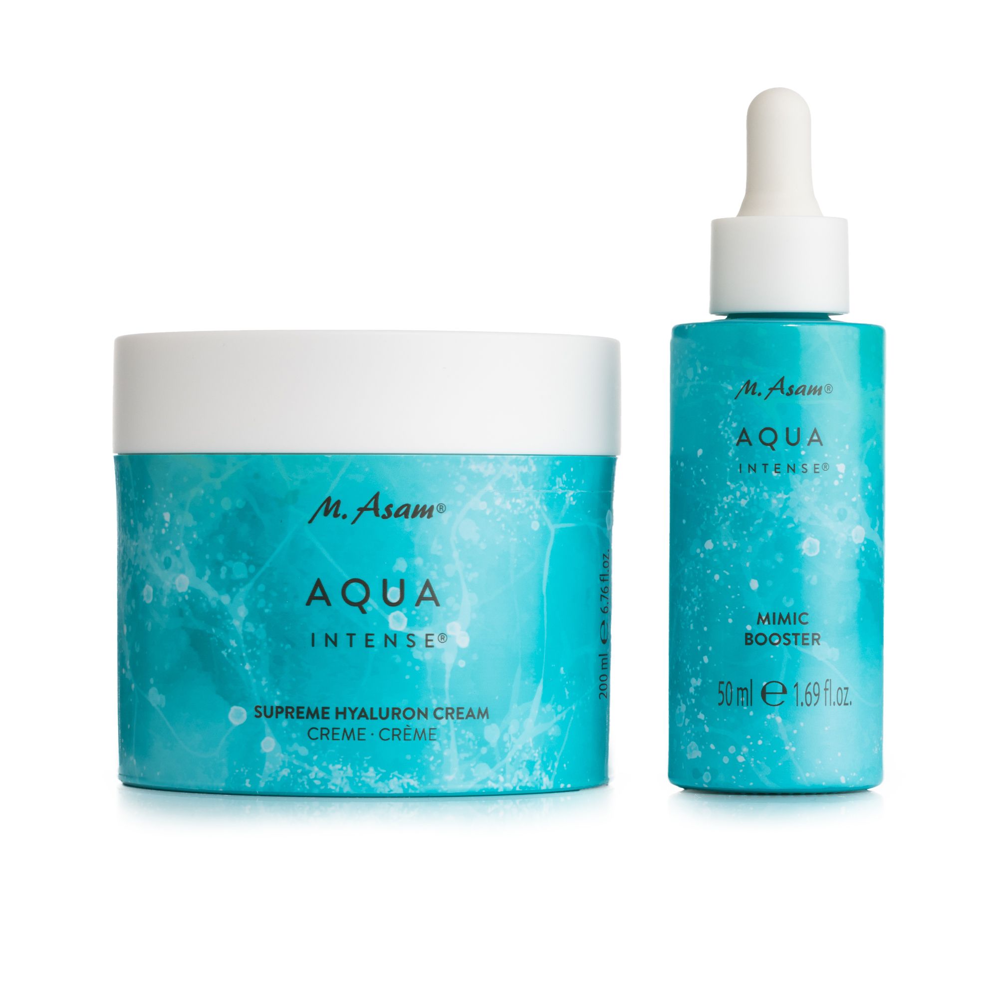 M.ASAM® Aqua Intense® Hyaluron Cream 200ml, Mimic Booster 50ml Water Dance Edition