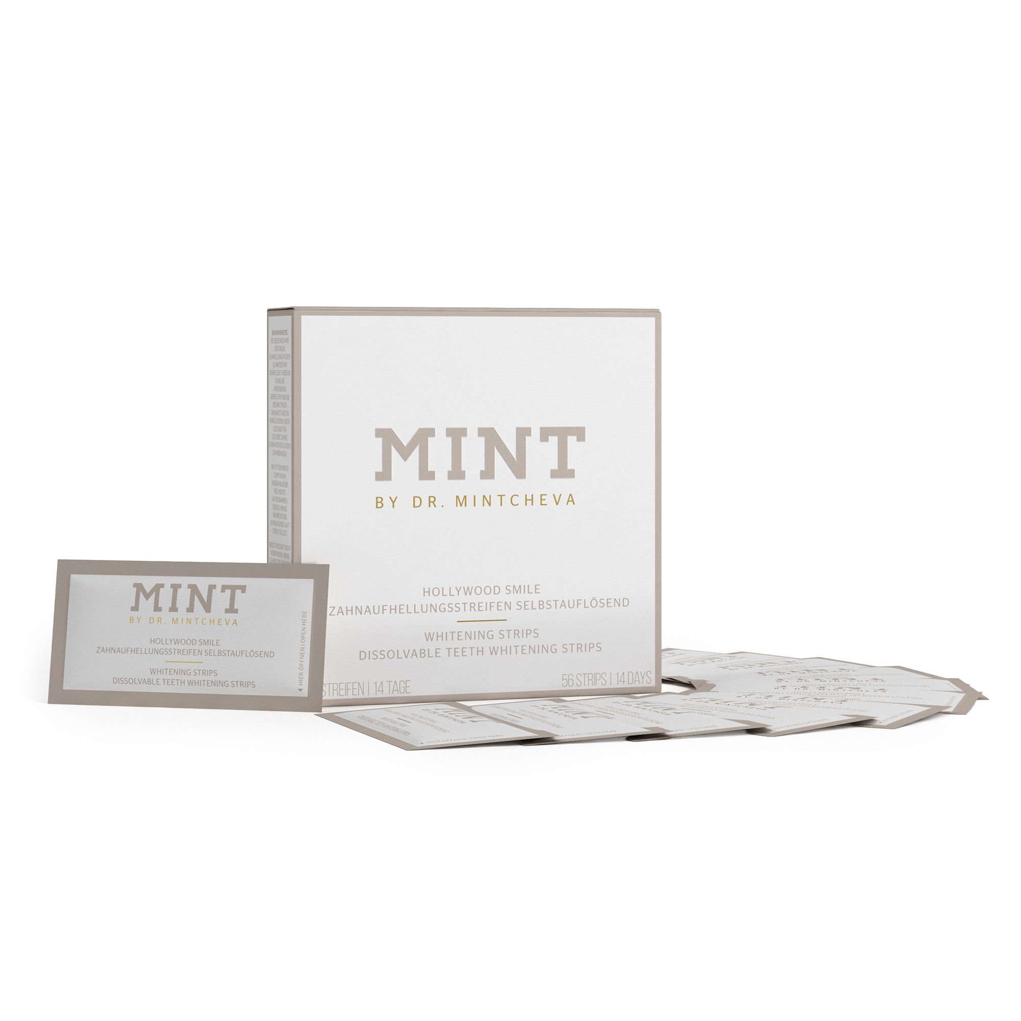MINT Hollywood Smile Whitening Stripes selbstauflösend 56 Stück, 14 Tage Kur