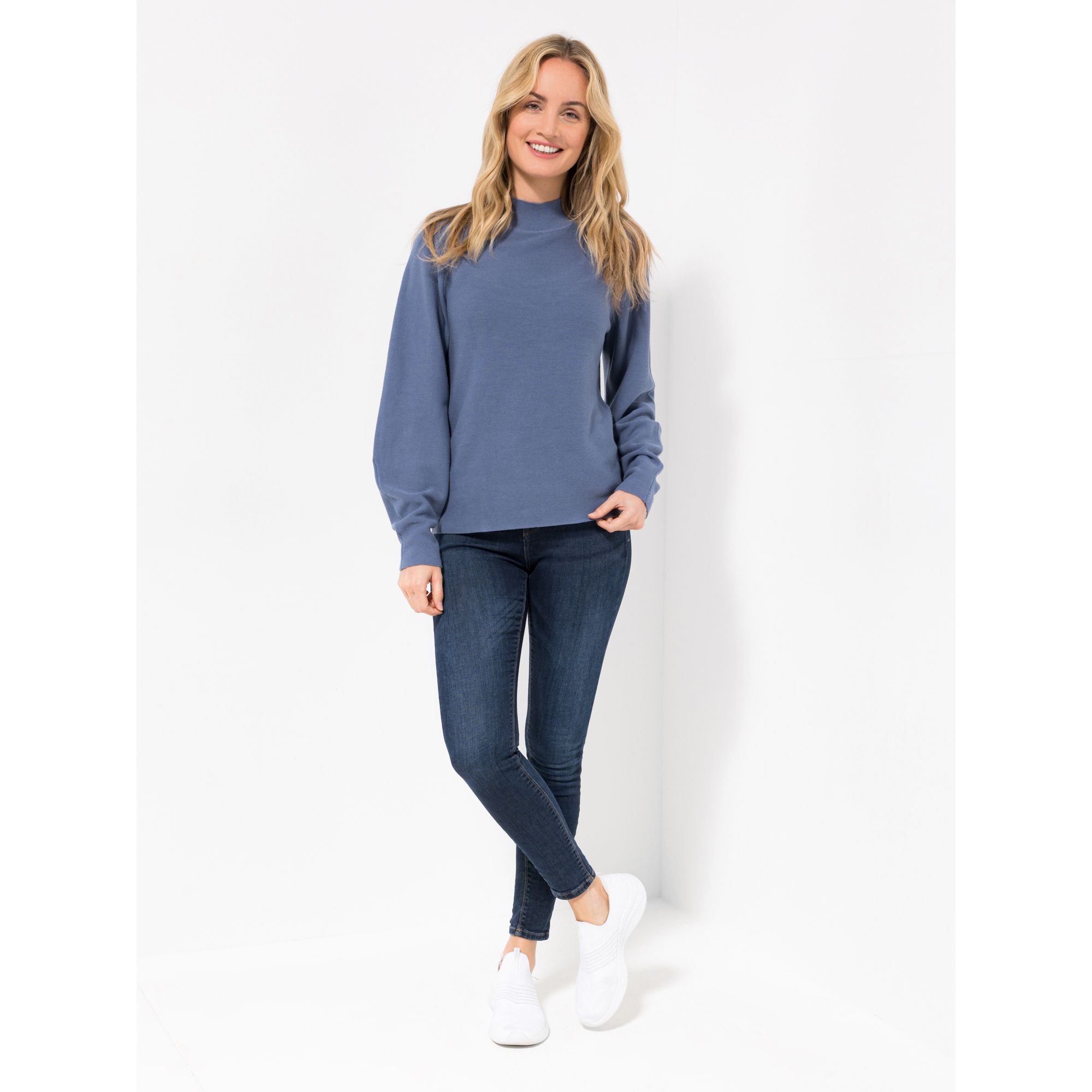 ANNI FOR FRIENDS Pullover, 1/1-Arm Stehkragen Raglanärmel figurumspielend