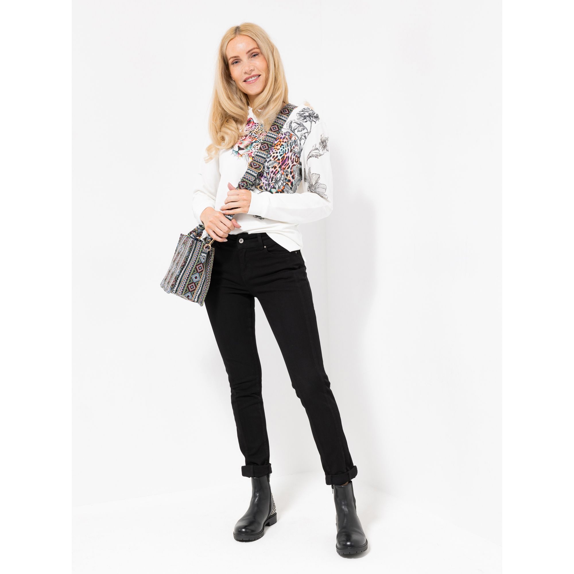 DINE 'N' DANCE Hose Cha Cha Cha Ziernaht 360 Grad elastisch knöchellang