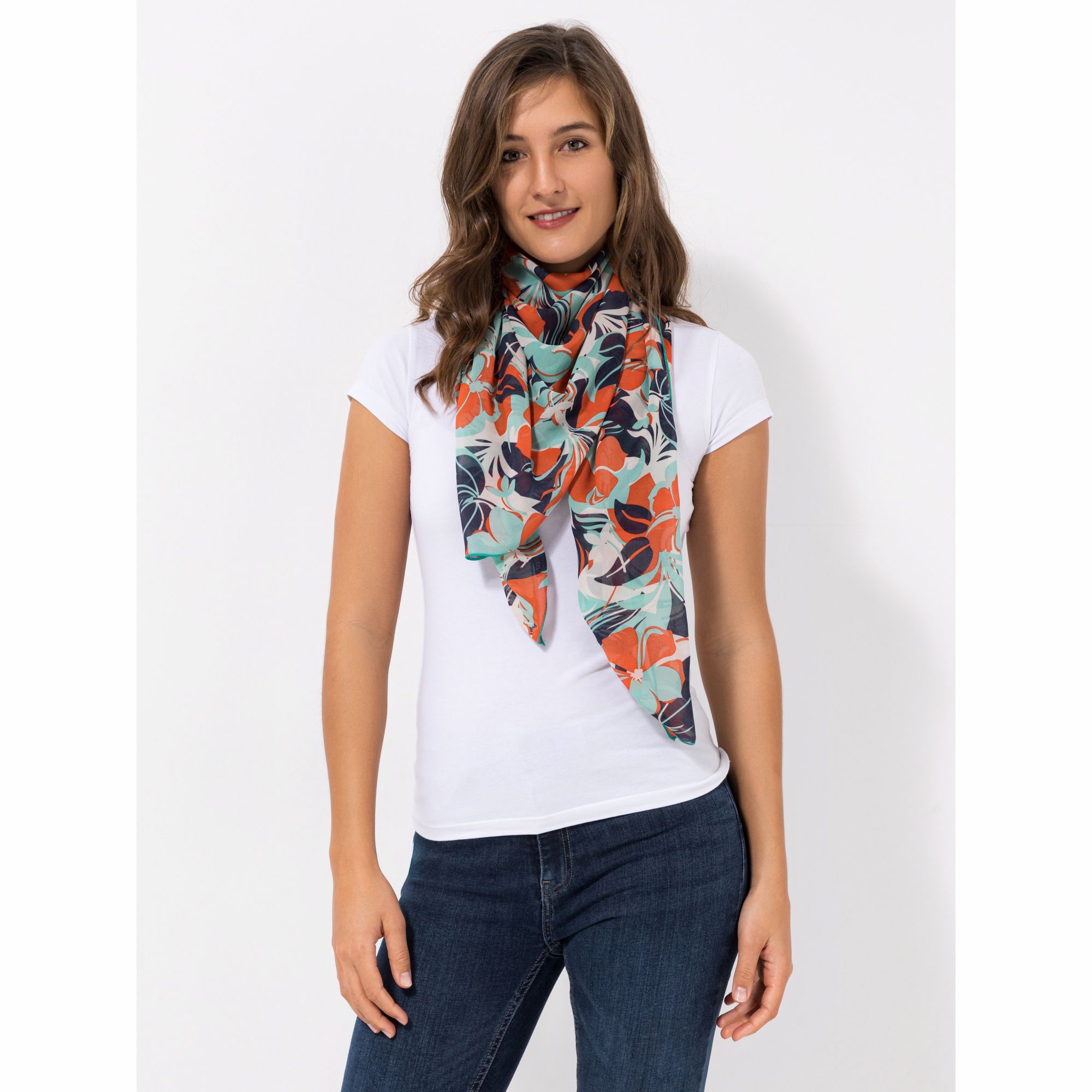 KIM & CO. Chiffon-Schal Allover bedruckt Einheitsgrösse 110x110cm