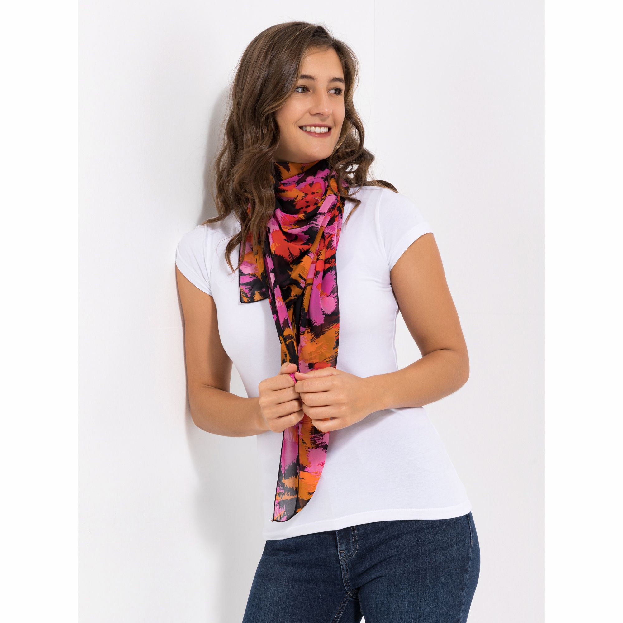 KIM & CO. Chiffon-Schal Allover bedruckt Einheitsgrösse 110x110cm