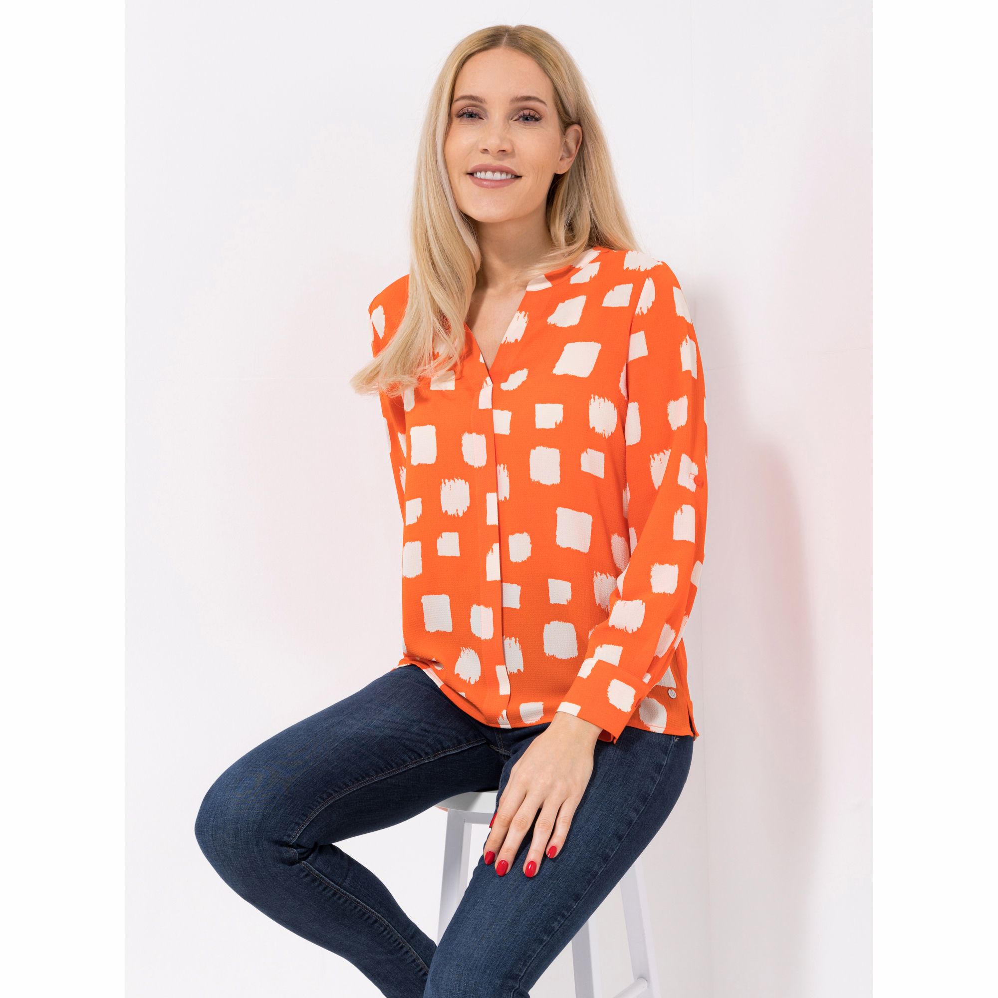 EVA LUTZ Bluse Layla, 1/1-Arm Manschetten Zierfalte figurumspielend