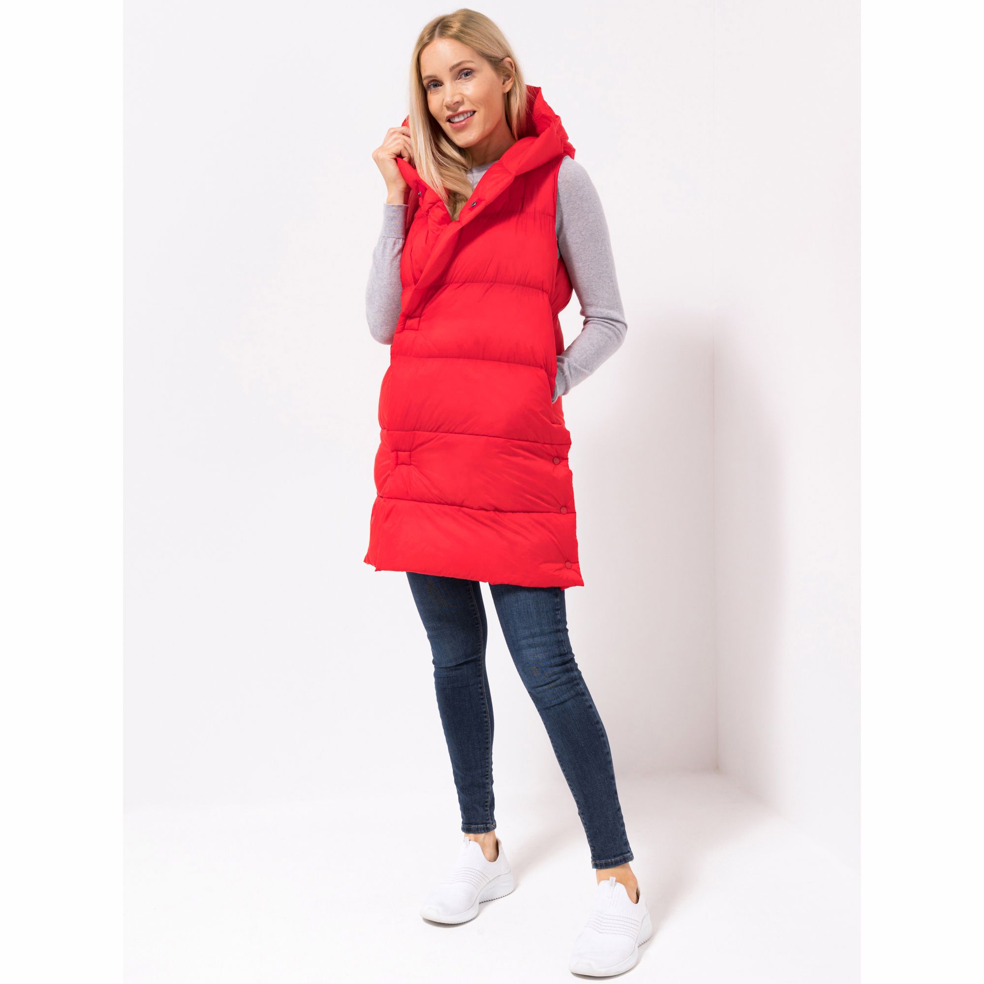 ANNI FOR FRIENDS Steppweste Kapuze Seitennahtschlitze figurumspielend