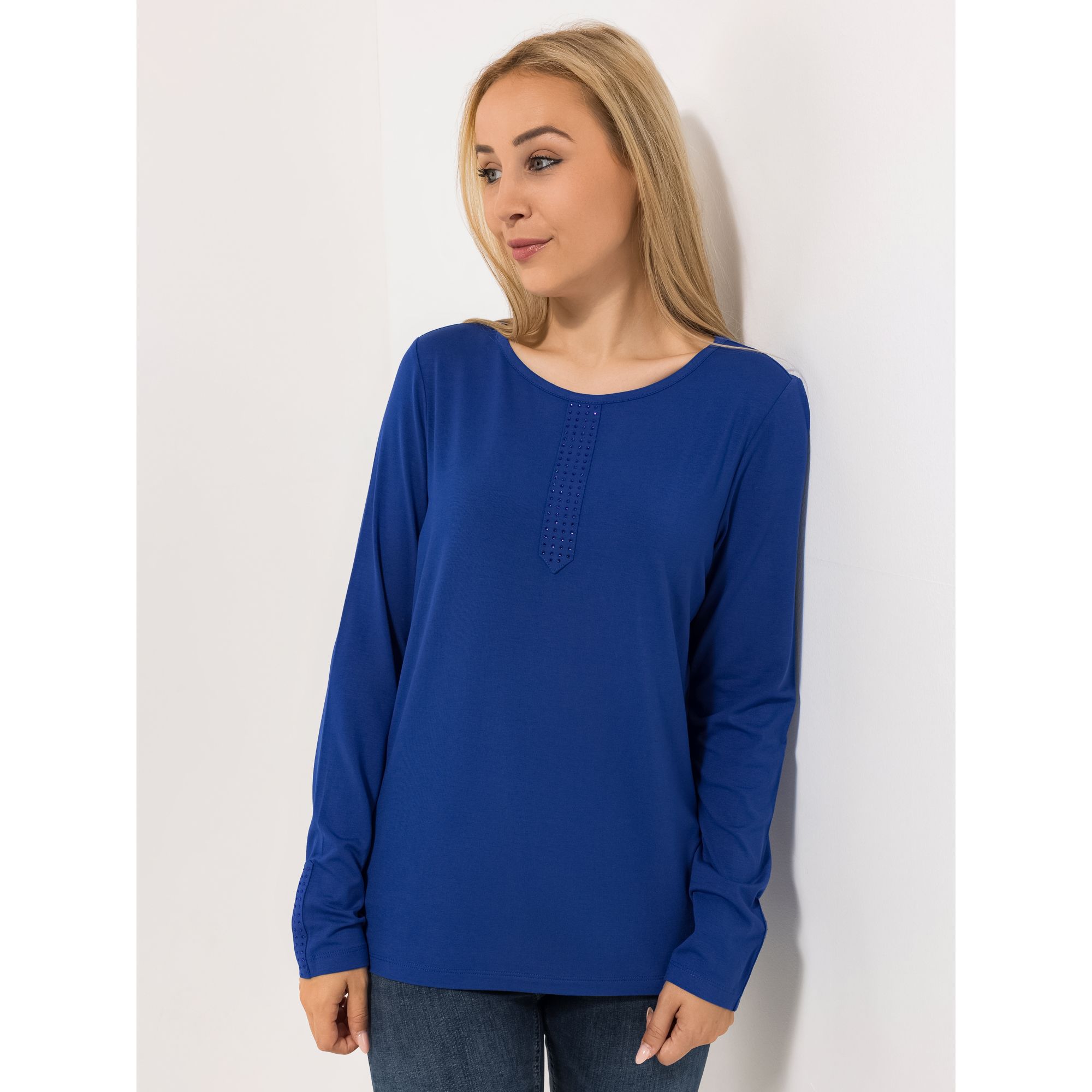 EVA LUTZ Shirt Rundhalsausschnitt mit ECOVERO Viskose figurumspielend