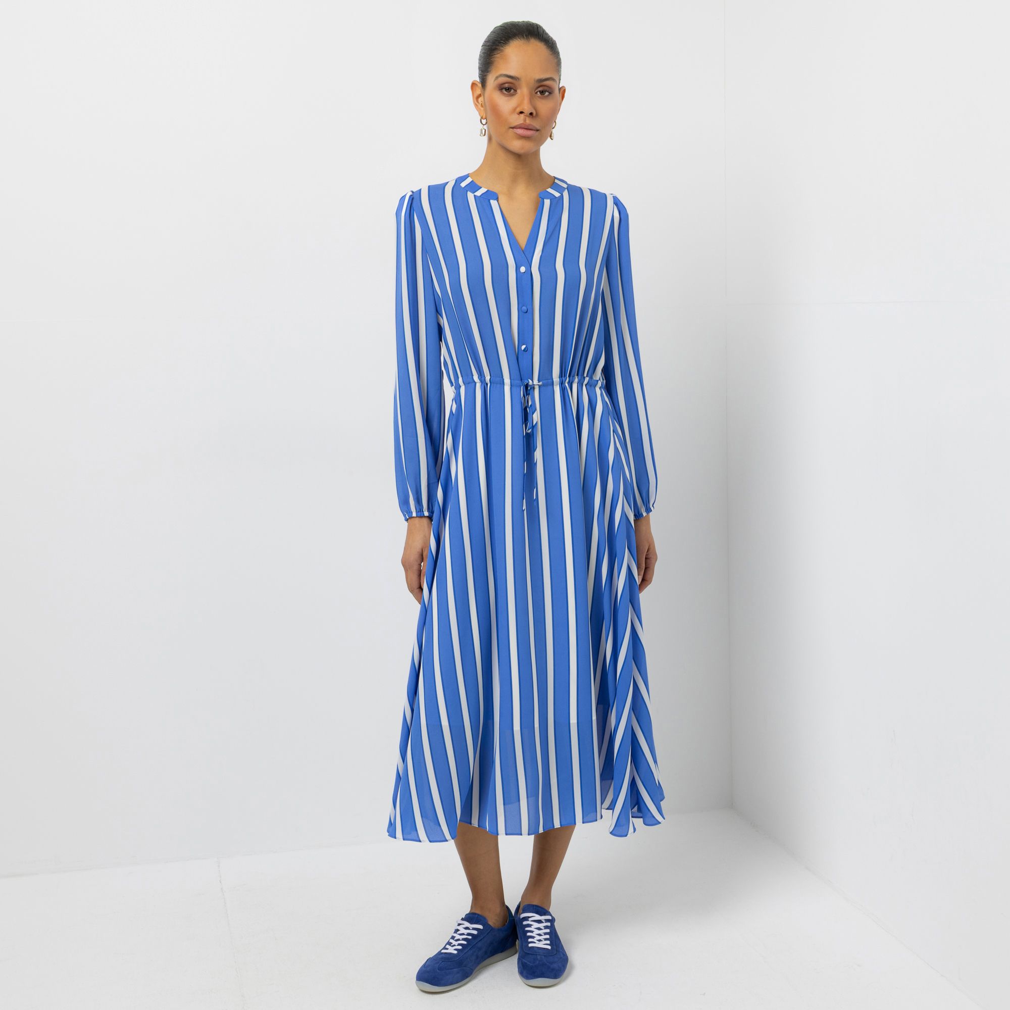 STEFFEN SCHRAUT Kleid Serafino-Ausschnitt Bindeband in Taille leger weit