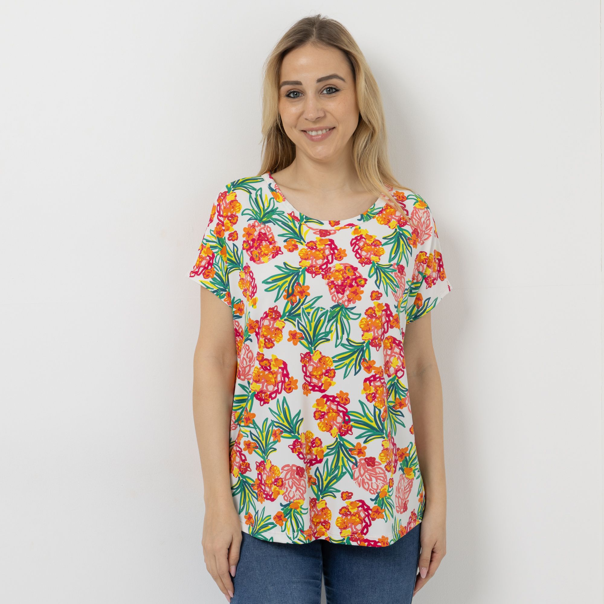 KIM & CO. Shirt, 1/2-Arm Brazil Knit Jersey Rundhalsausschnitt figurumspielend