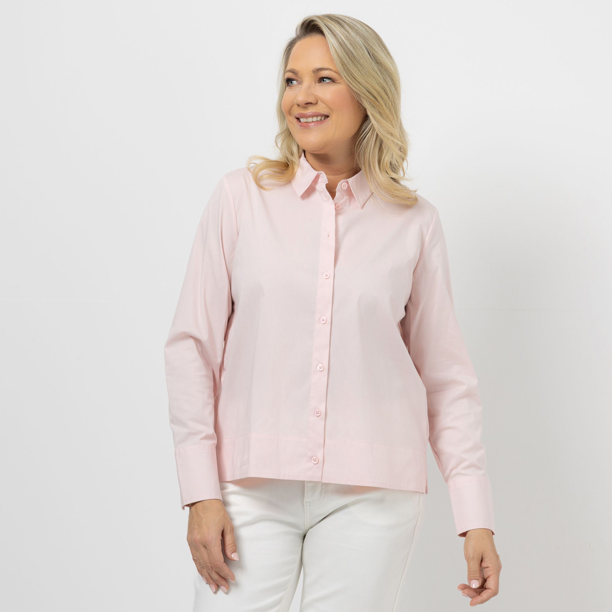 ANNA VON GRIESHEIM Bluse, 1/1-Arm Baumwoll-Mischung Knopfleiste leger weit