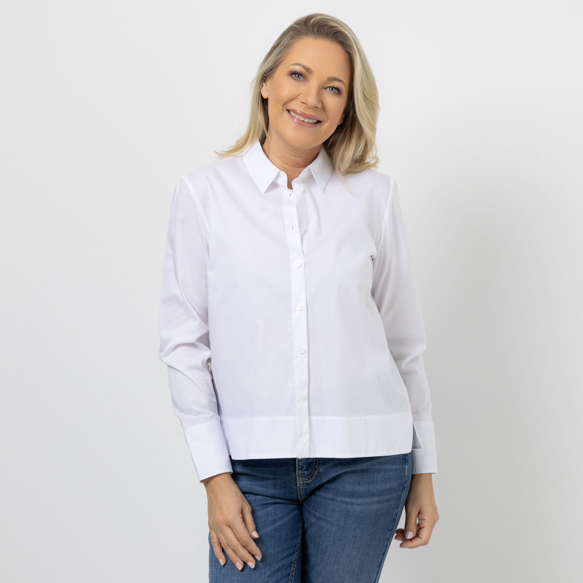 ANNA VON GRIESHEIM Bluse, 1/1-Arm Baumwoll-Mischung Knopfleiste leger weit