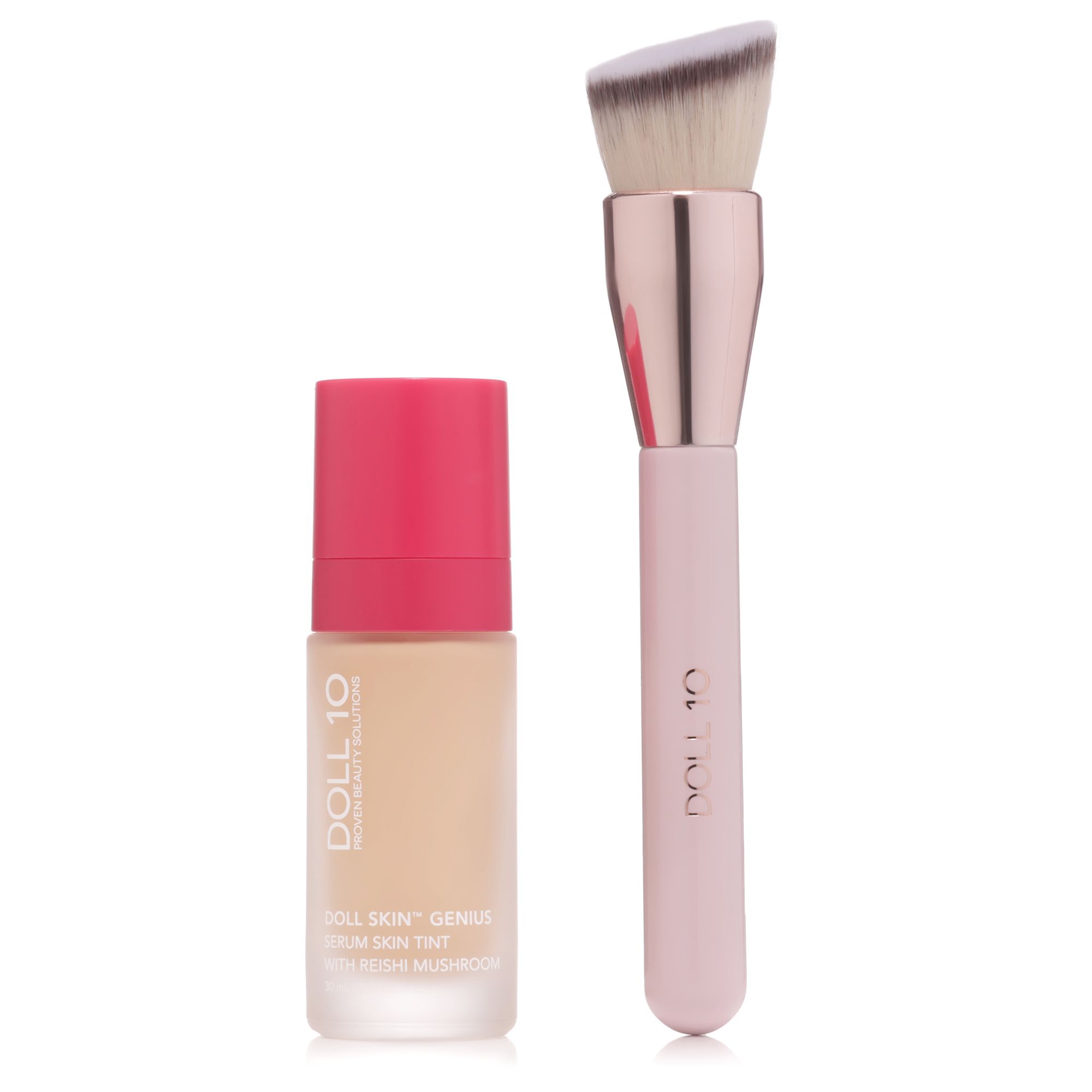 DOLL 10 BEAUTY Skin Genius Serum Foundation Reishi Mushroom 30ml mit Pinsel