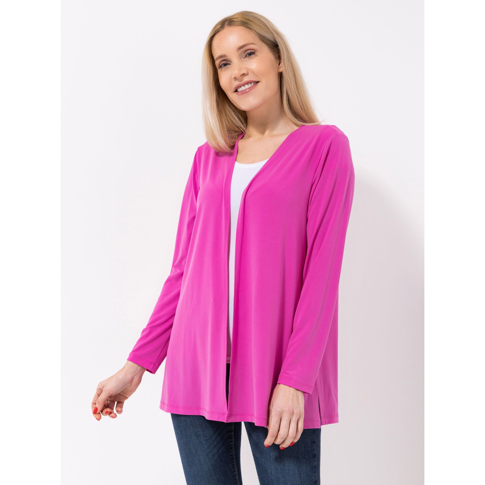 KIM & CO. Cardigan, 1/1-Arm Brazil Knit Jersey Seitenschlitze figurumspielend