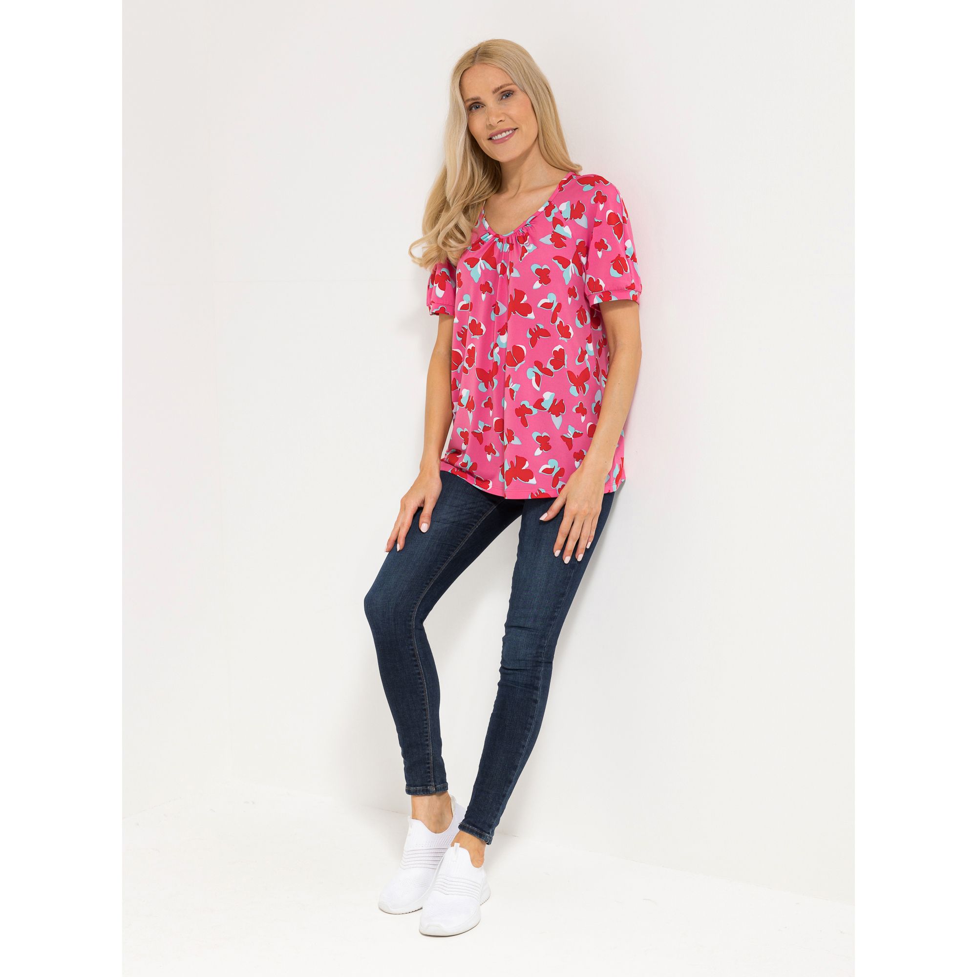 KIM & CO. Shirt, 1/2-Arm Brazil Knit Jersey V-Ausschnitt figurumspielend