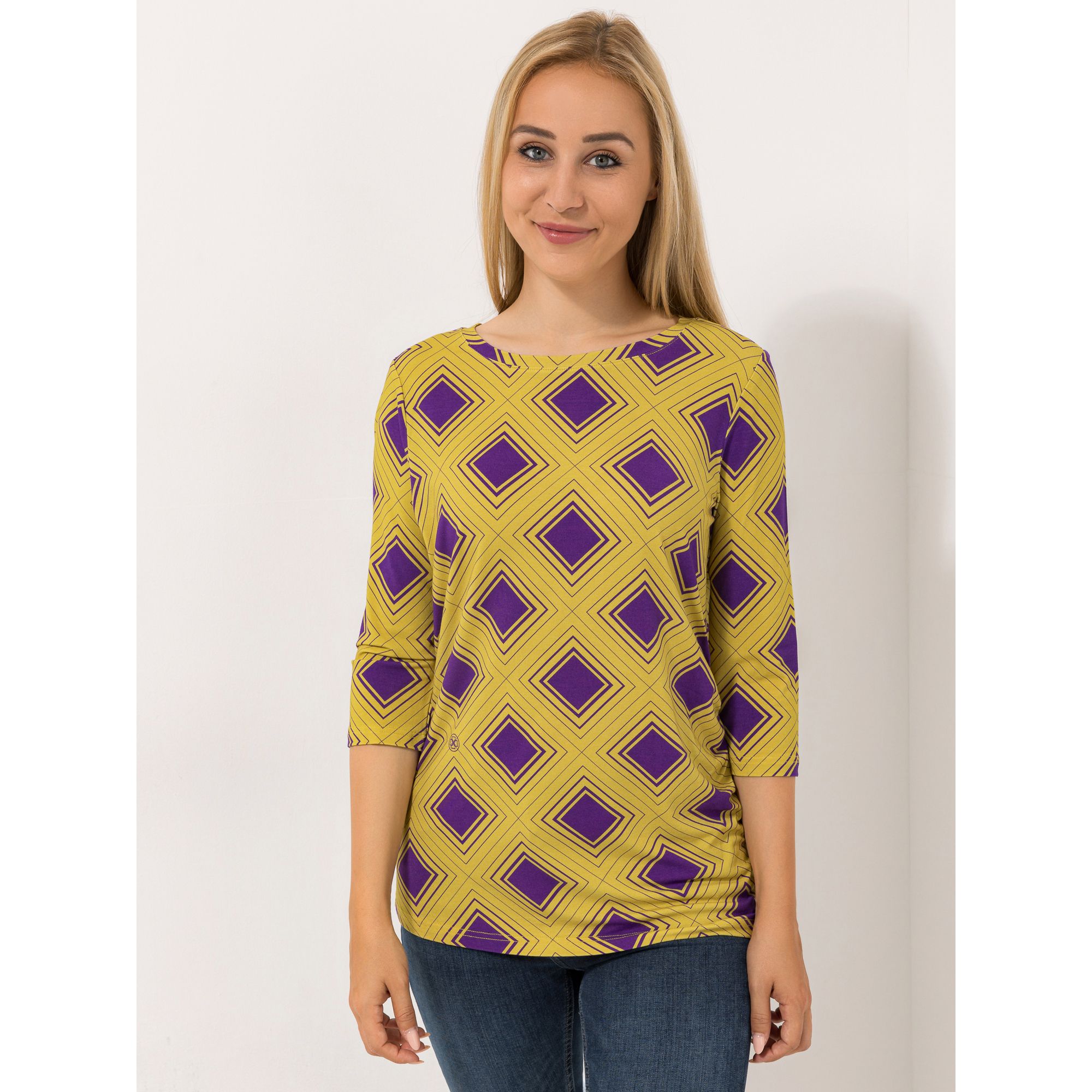 DAWID by Dawid Tomaszewski Shirt, 3/4-Arm seitliche Raffung figurumspielend