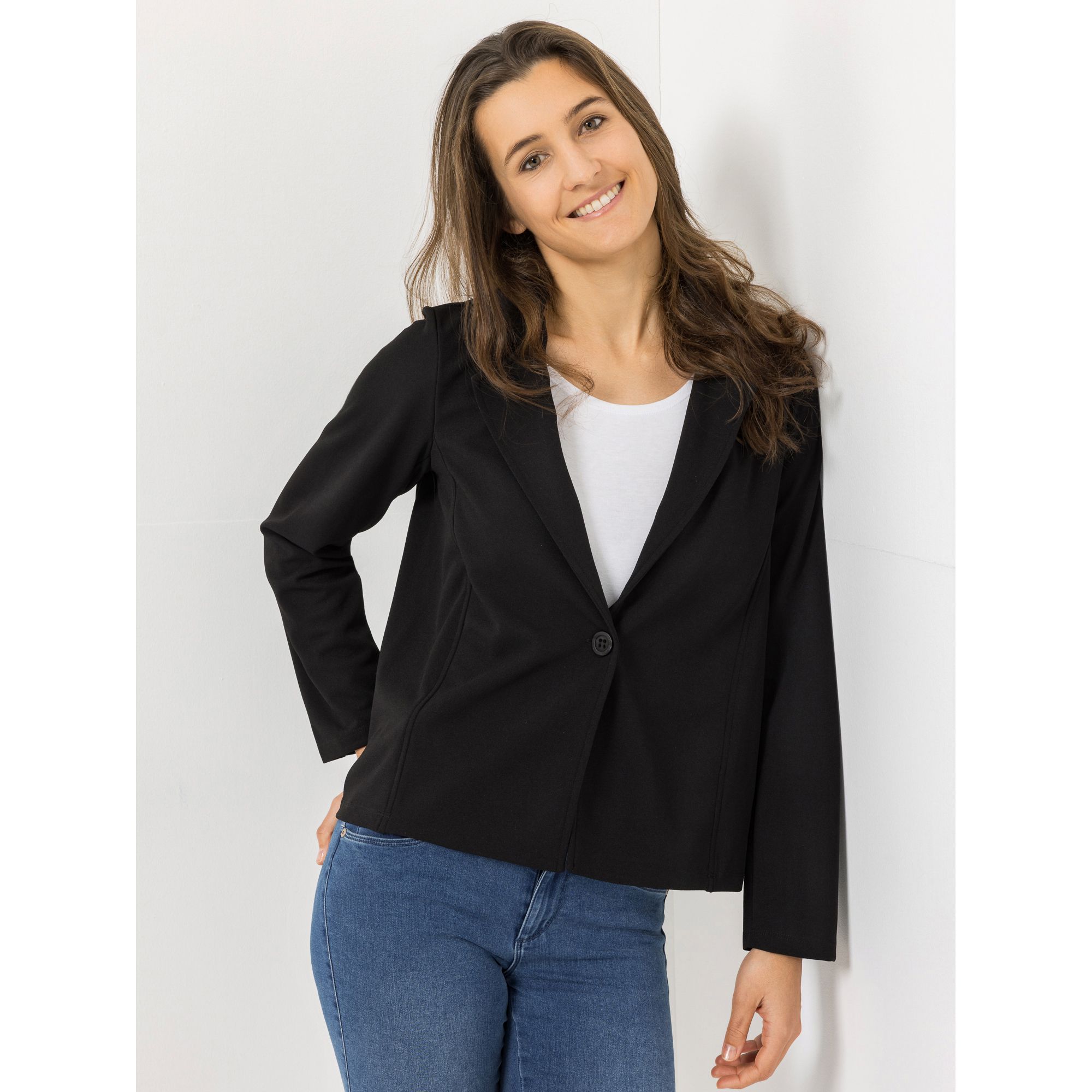 KIM & CO. Jacke, Langarm Ponti Crepe Jersey 1 Knopf Verschluss figurumspielend