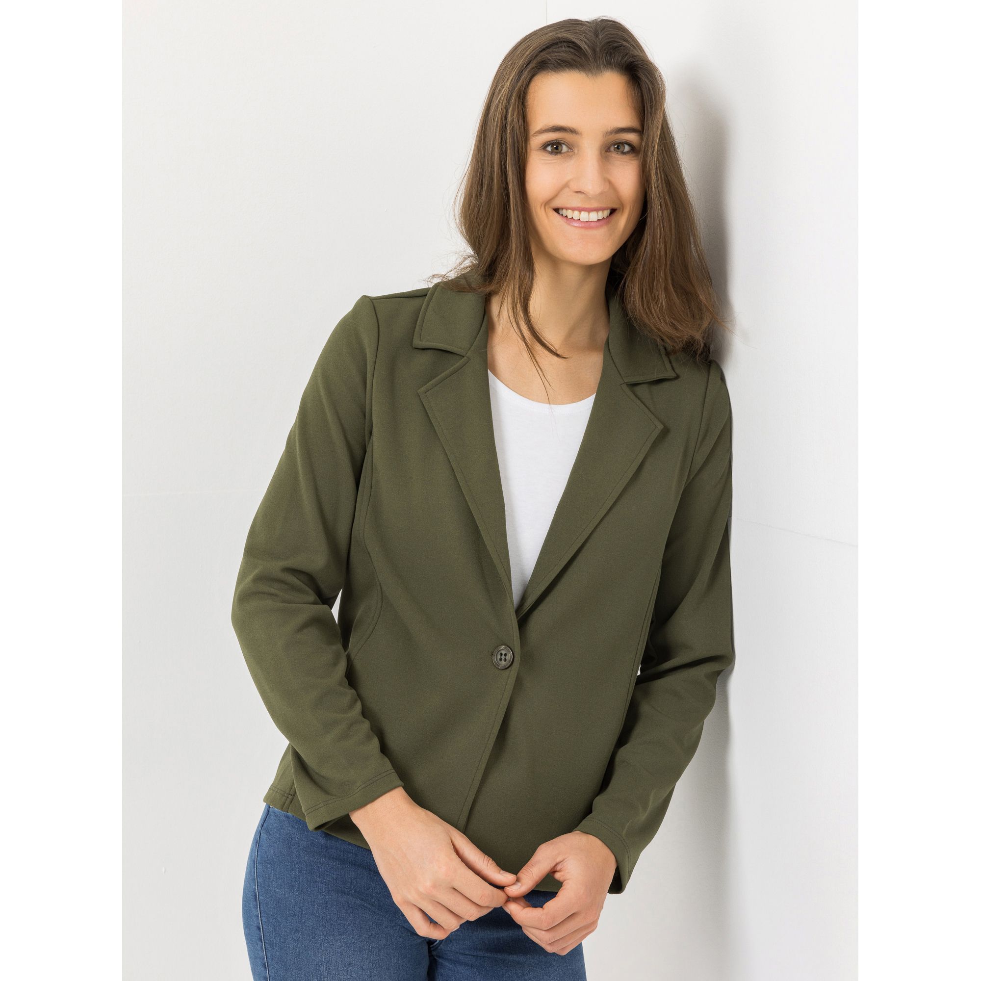 KIM & CO. Jacke, Langarm Ponti Crepe Jersey 1 Knopf Verschluss figurumspielend