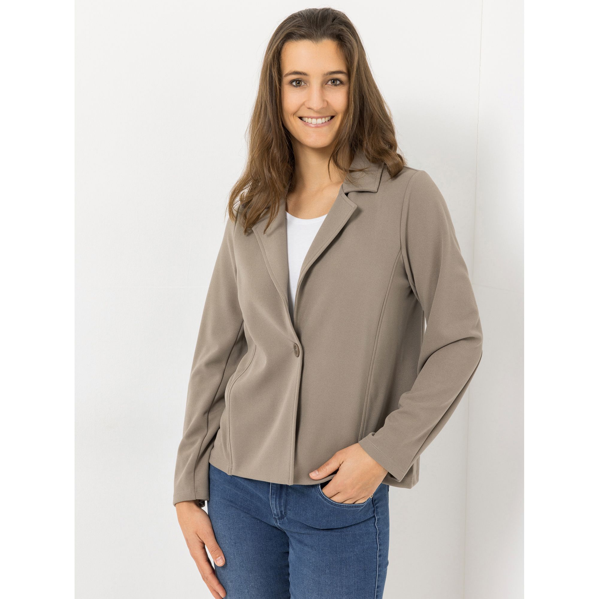 KIM & CO. Jacke, Langarm Ponti Crepe Jersey 1 Knopf Verschluss figurumspielend