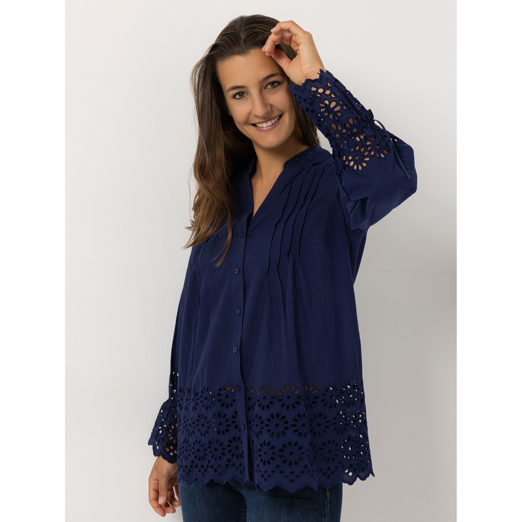 DAWID by Dawid Tomaszewski Bluse, Langarm Strass-Details leger weit