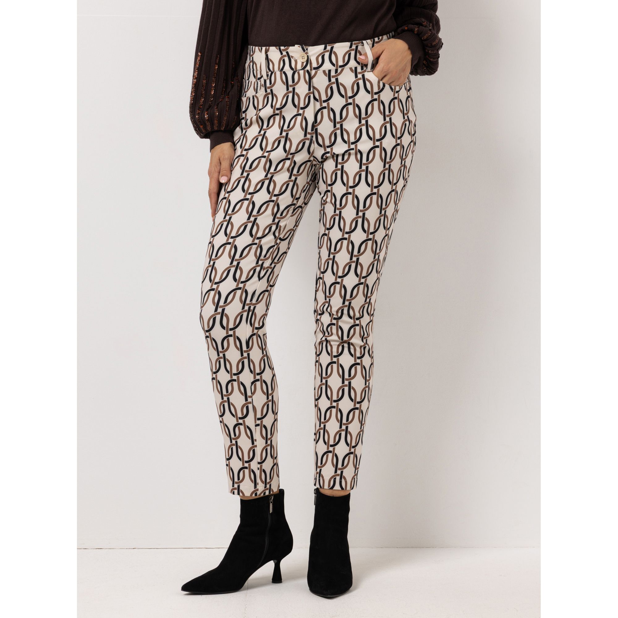 KILIAN KERNER SENSES Hose, knöchellang 6-Pocket-Style elastische Ware gerades Bein