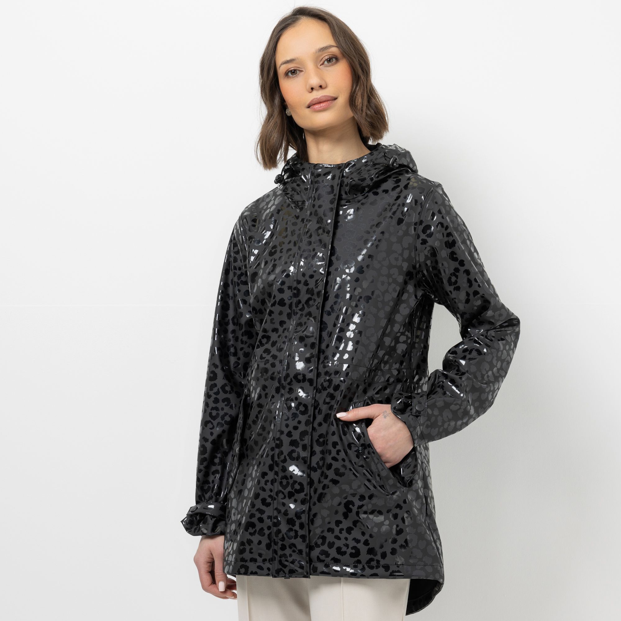 STEFFEN SCHRAUT Regenparka mit Kapuze 2-Wege-Reißverschluss leger weit