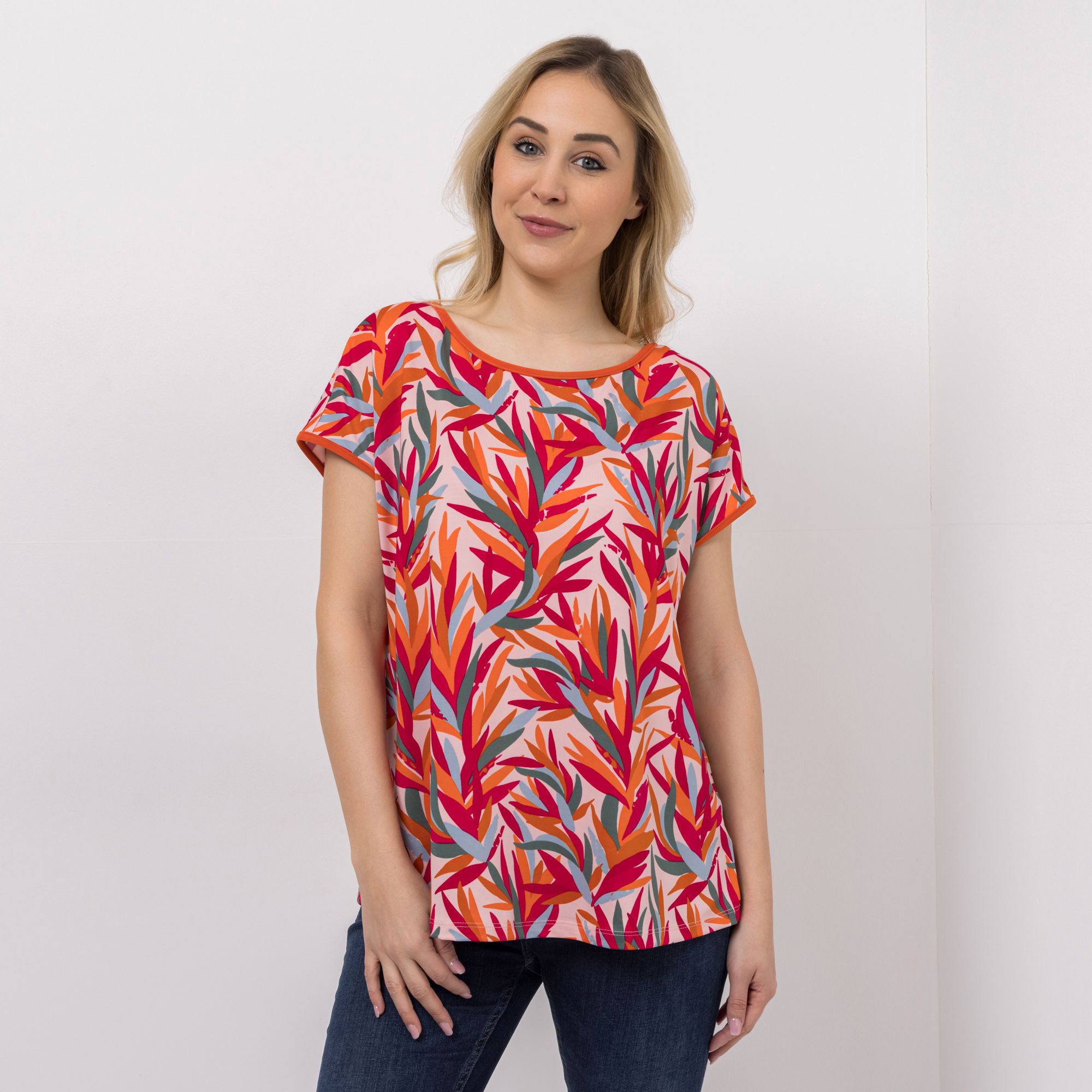 KIM & CO. Shirt, 1/4-Arm Brazil Knit Jersey Rundhalsausschnitt figurumspielend