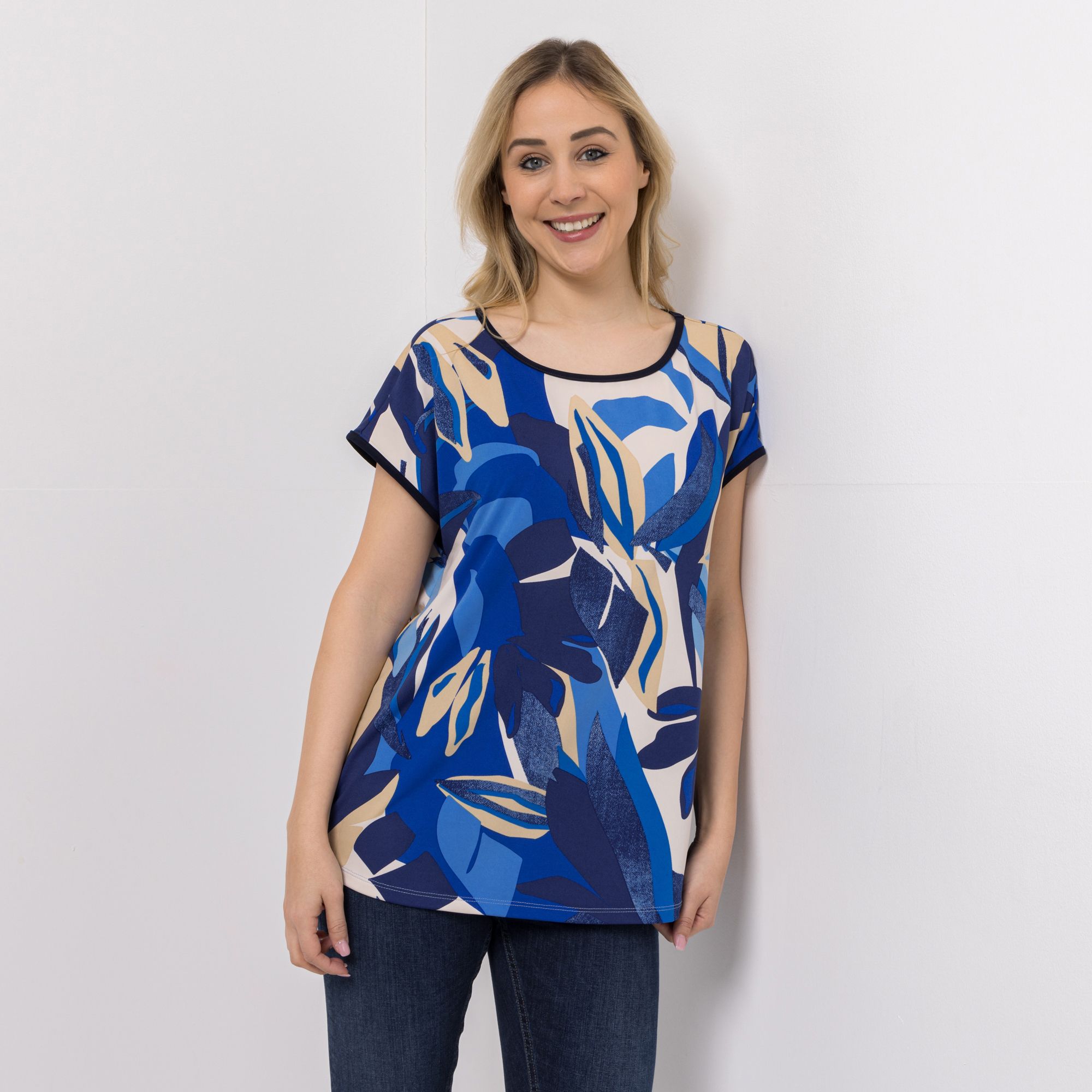 KIM & CO. Shirt, 1/4-Arm Brazil Knit Jersey Rundhalsausschnitt figurumspielend