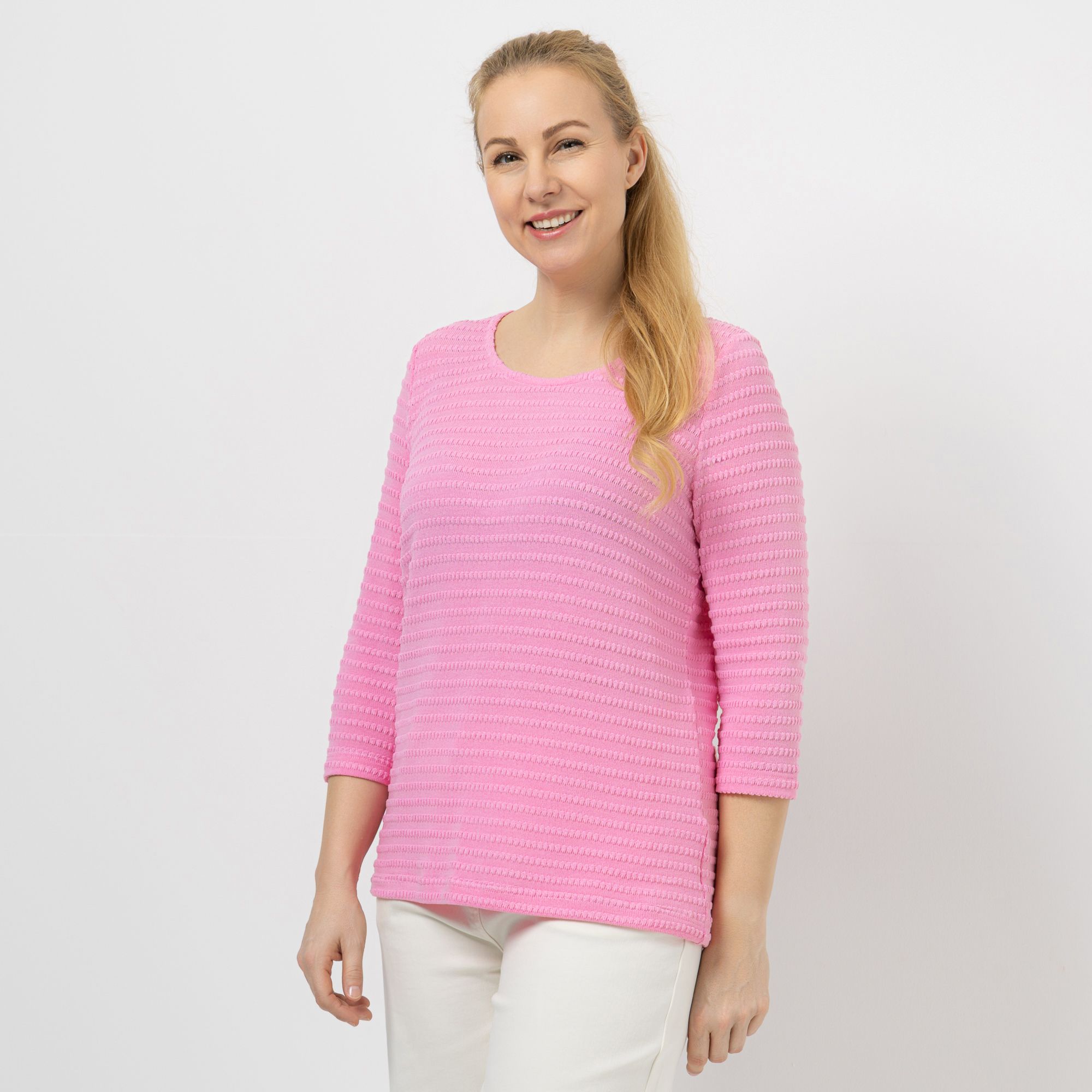 DAWID by Dawid Tomaszewski Shirt, 3/4-Arm Wirkware mit Struktur figurumspielend