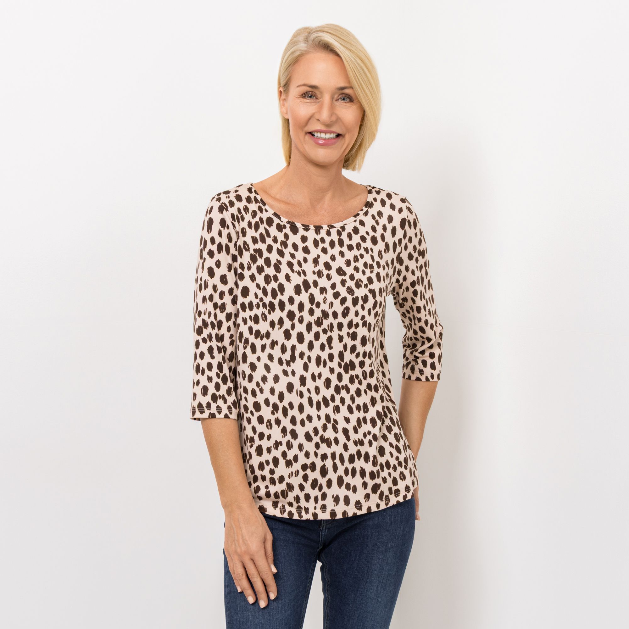KIM & CO. Shirt, 3/4-Arm Brushed Venechia Seitenschlitze figurumspielend