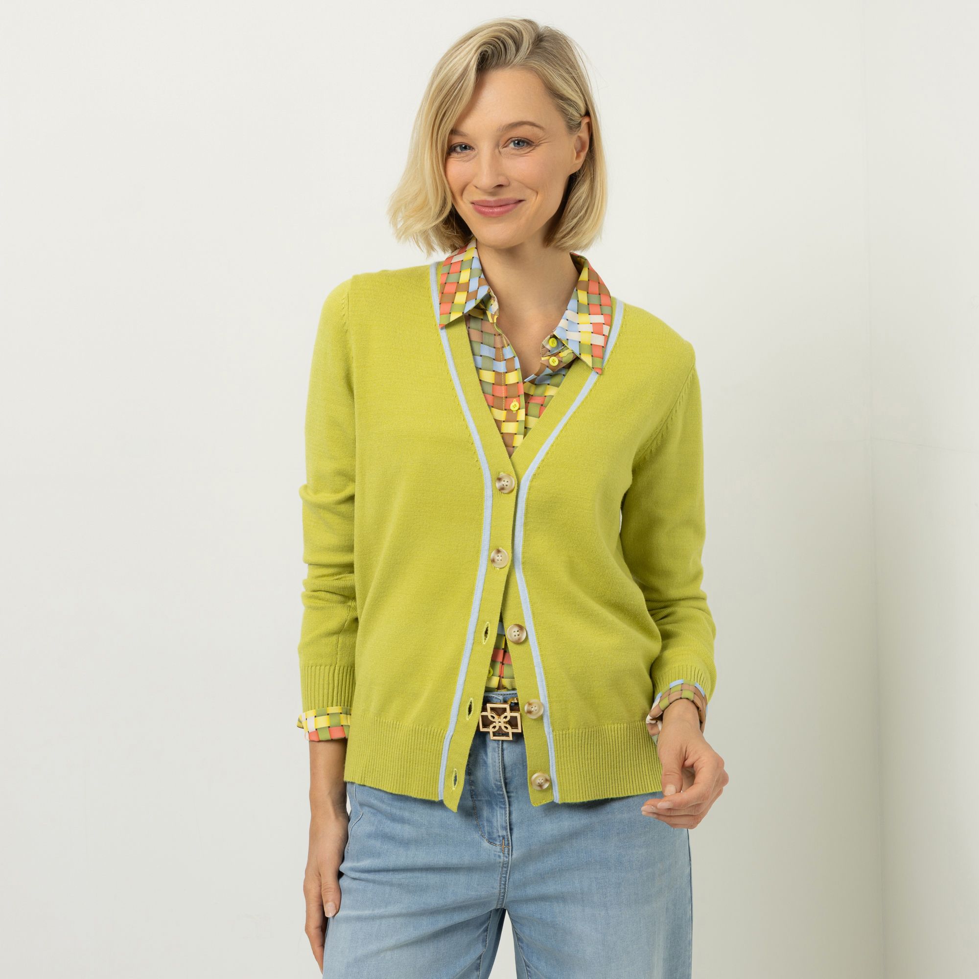 DAWID by Dawid Tomaszewski Cardigan, Langarm Knopfleiste figurumspielend