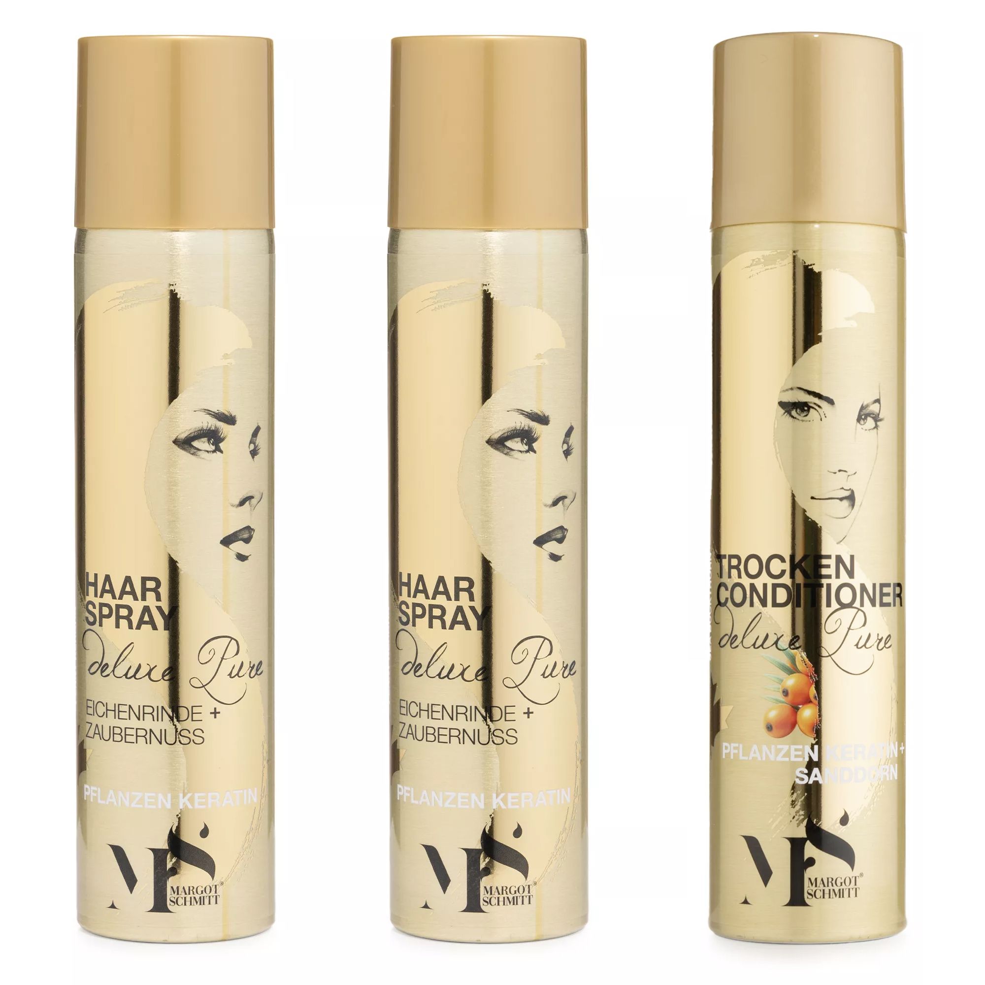 MARGOT SCHMITT® Deluxe Pure Haar Spray Duo 2x 300ml, Trocken Conditioner 300ml