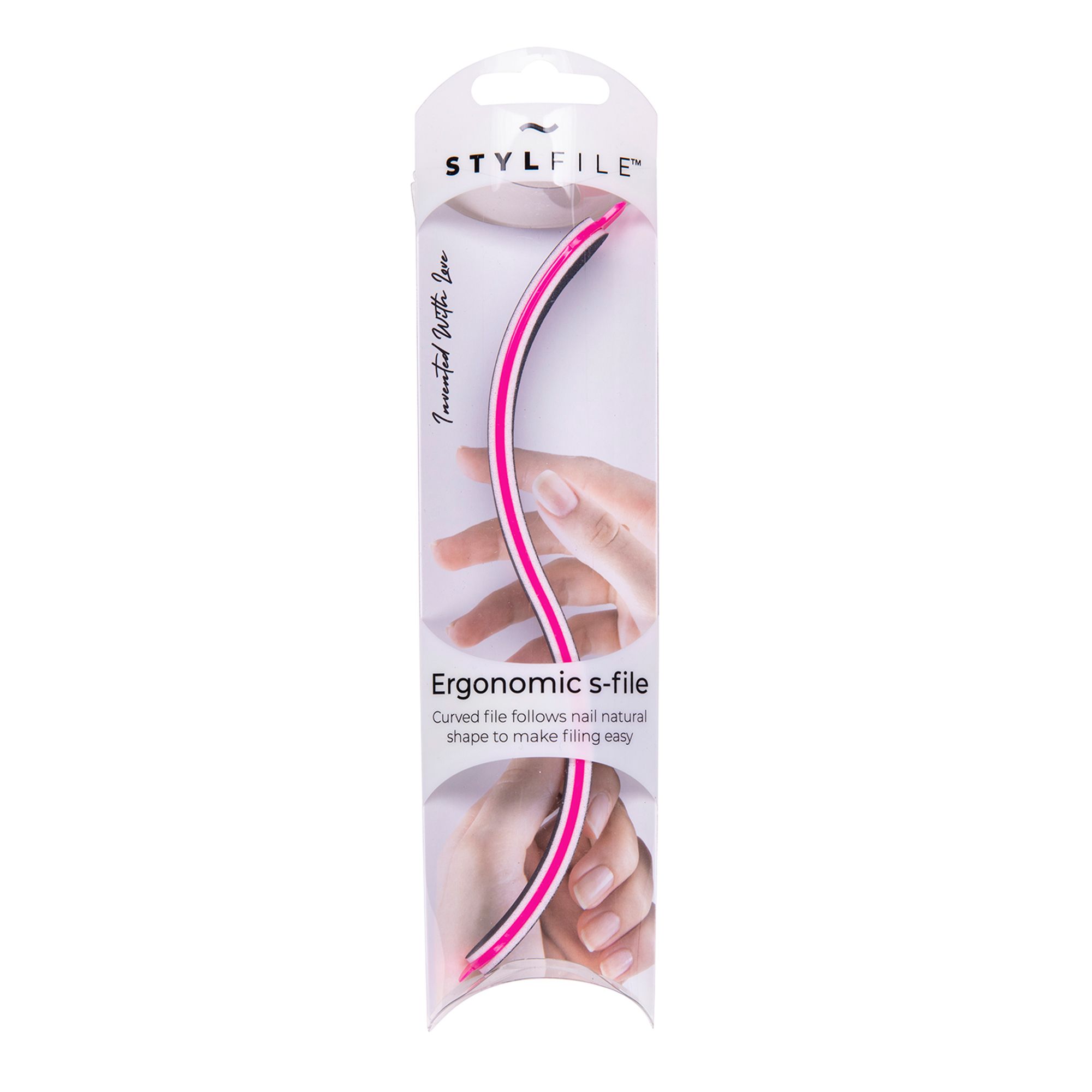 STYLFILE 3-in-1-Nagelfeile gebogen in S-Form 3er-Pack ca. 21,3x5,2x2,5cm